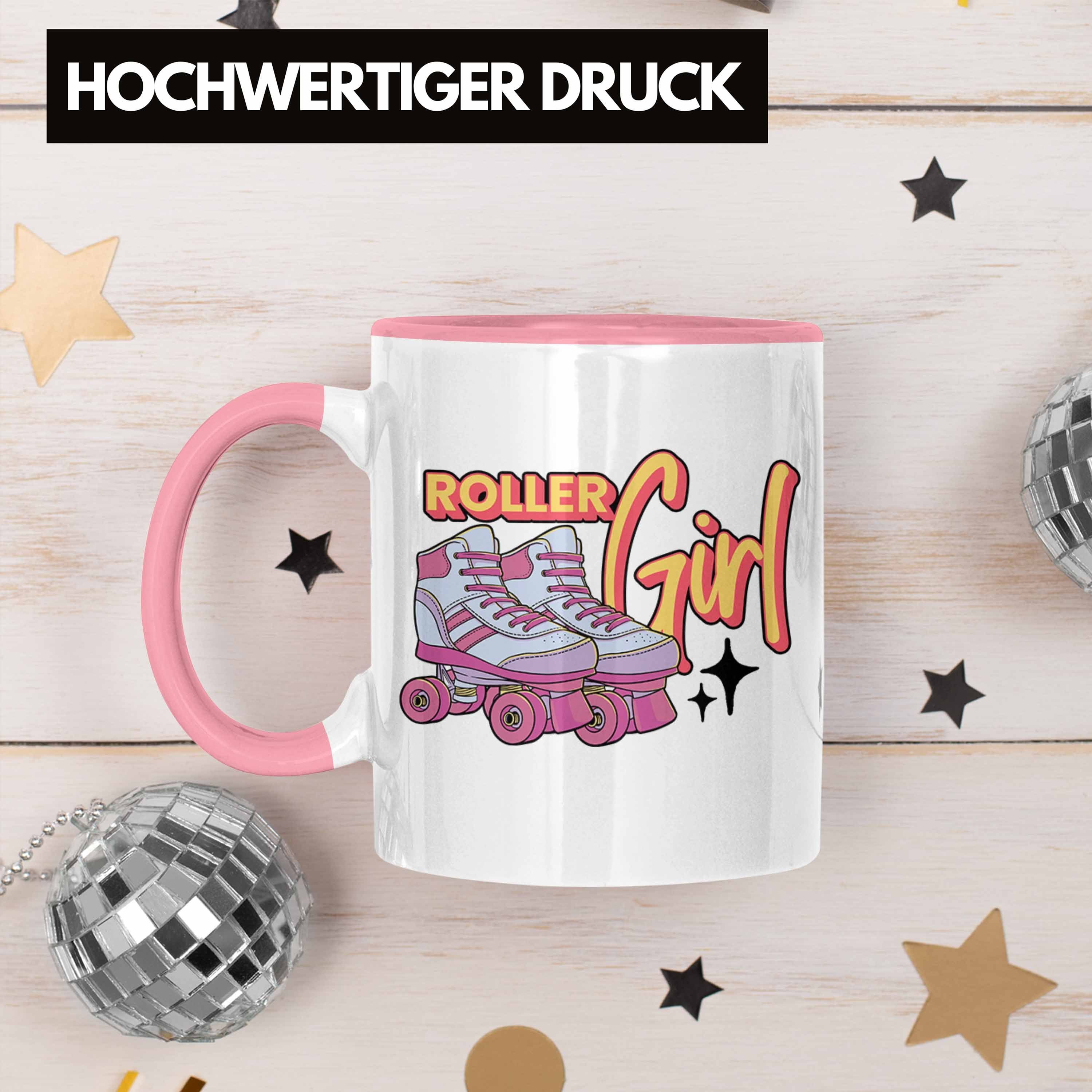 Tasse Lustige für Trendation Nostal Girls Geschenk Rosa Tasse Girl" "Roller Roller Rollschuh
