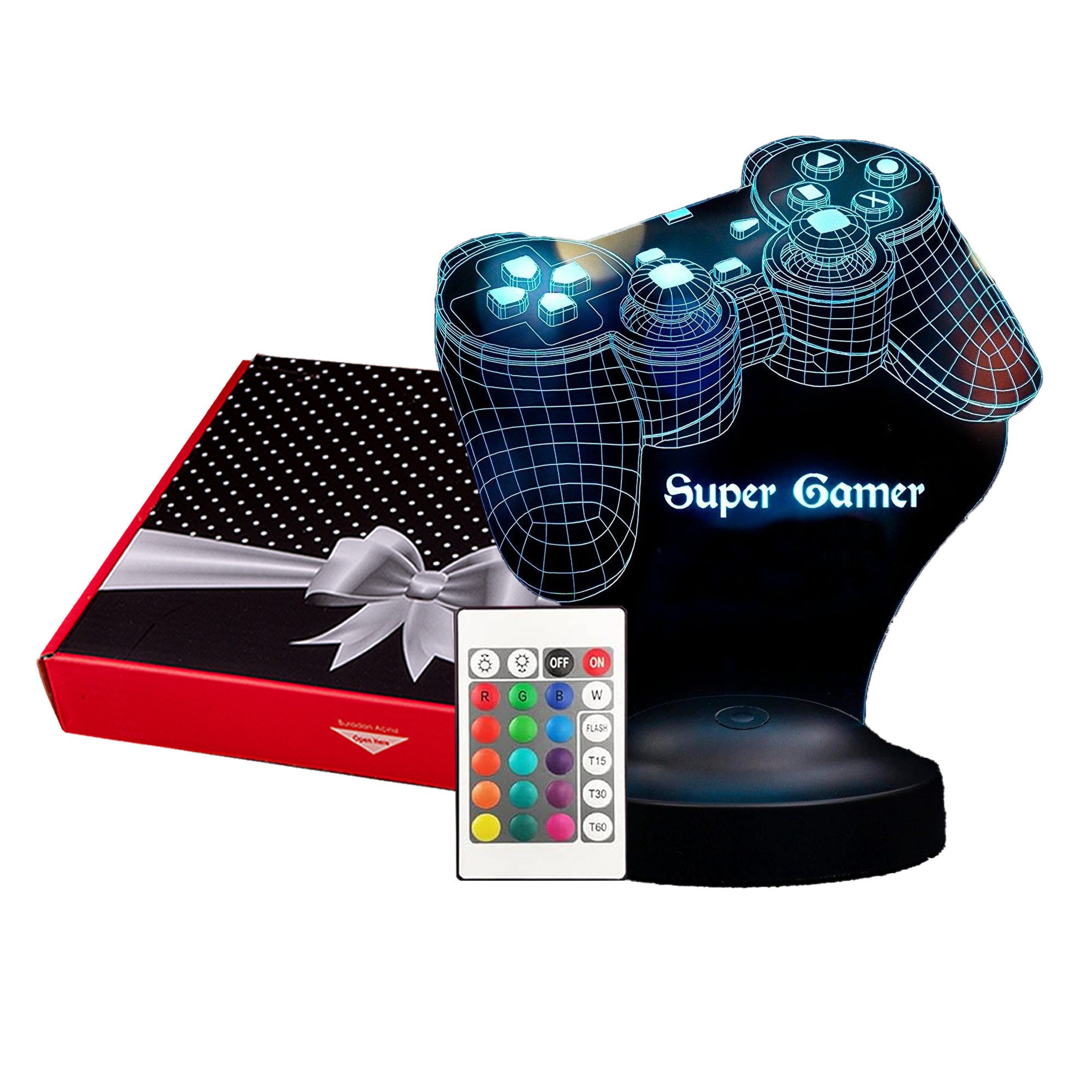 Geschenkelampe LED Nachttischlampe Spielkonsole Joystick 3D Gravur mehrfarb günstig online kaufen