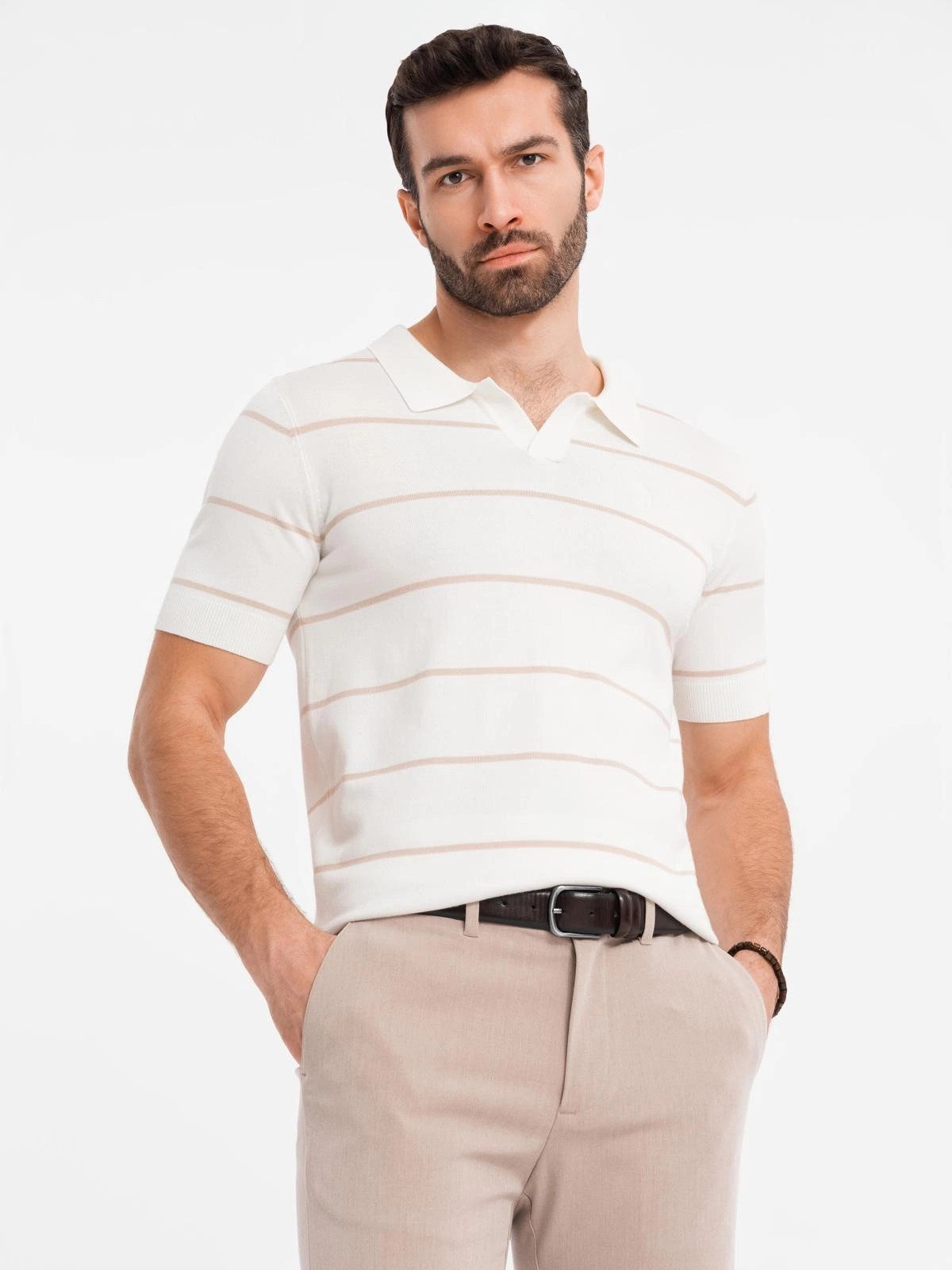 OMBRE Poloshirt Horizontal gestreiftes Herren-Poloshirt mit günstig online kaufen