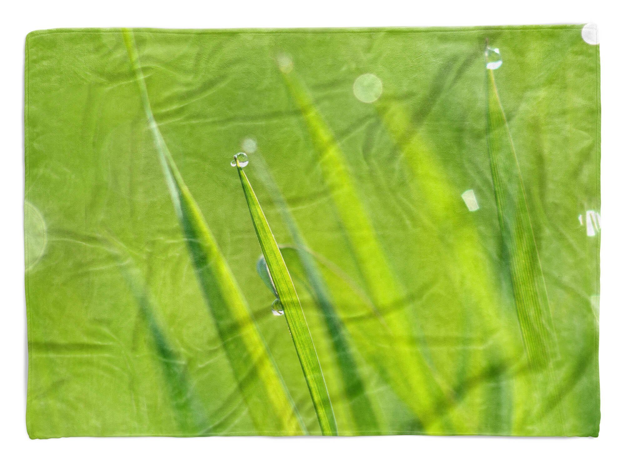 Sinus Art Handtücher Handtuch Strandhandtuch Saunatuch Kuscheldecke mit Fotomotiv Grüne Glashalme Gr, Baumwolle-Polyester-Mix (1-St), Handtuch