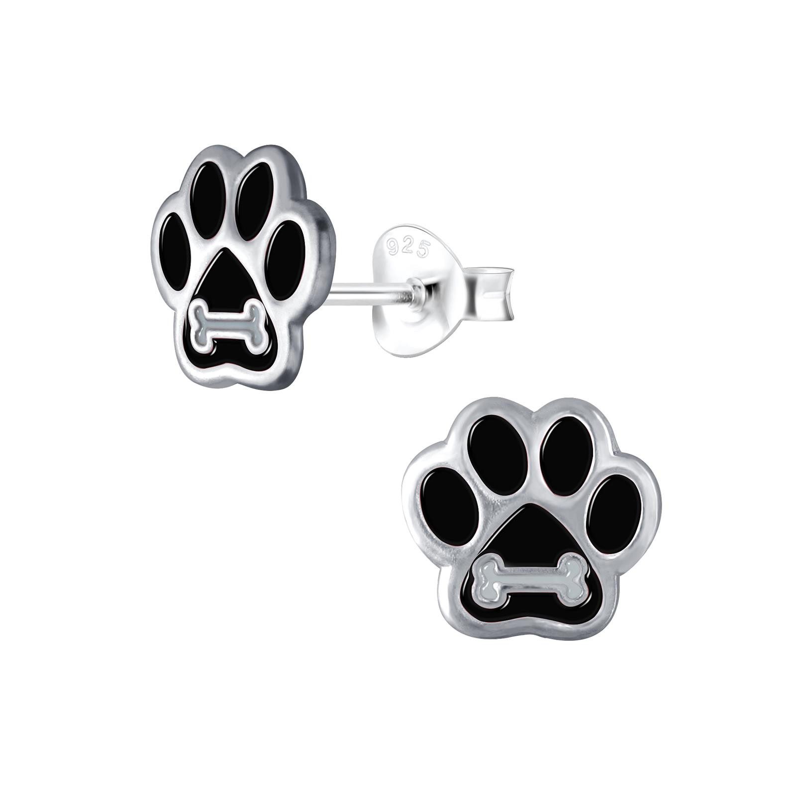 Ohrring-Set Pfotenabdruck Kinderohrringe 925 Silber