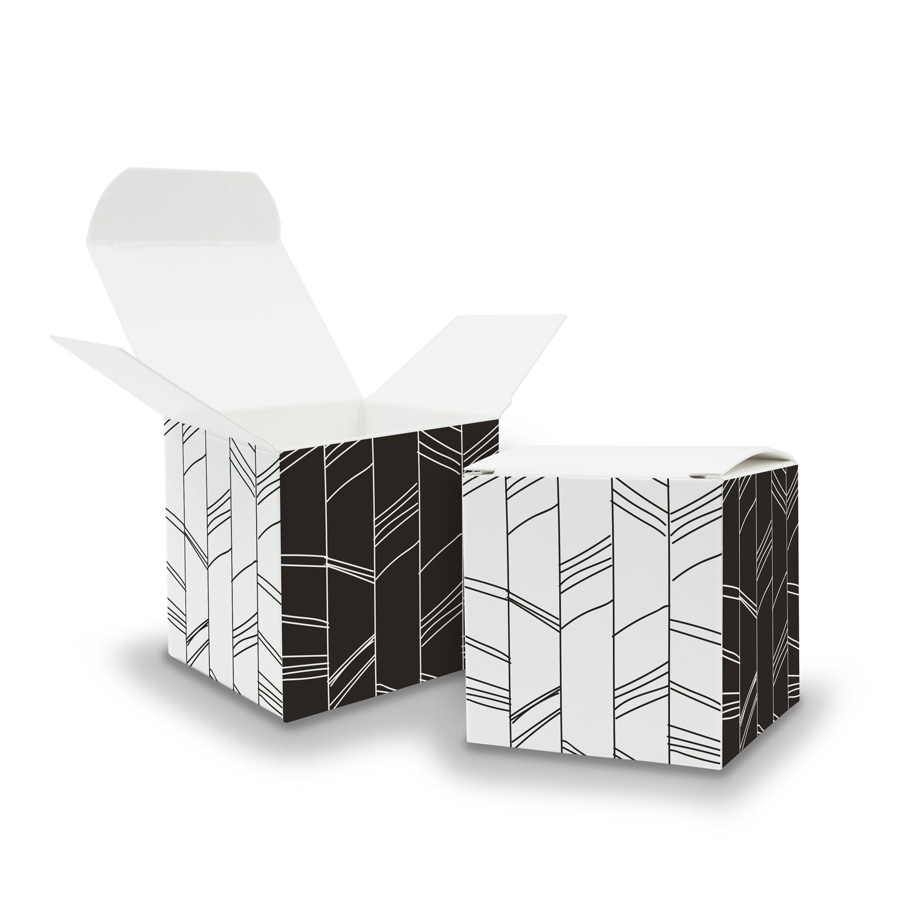6,5x6,5cm Abstrakt itenga Muster Karton itenga Würfelbox aus Geschenkpapier