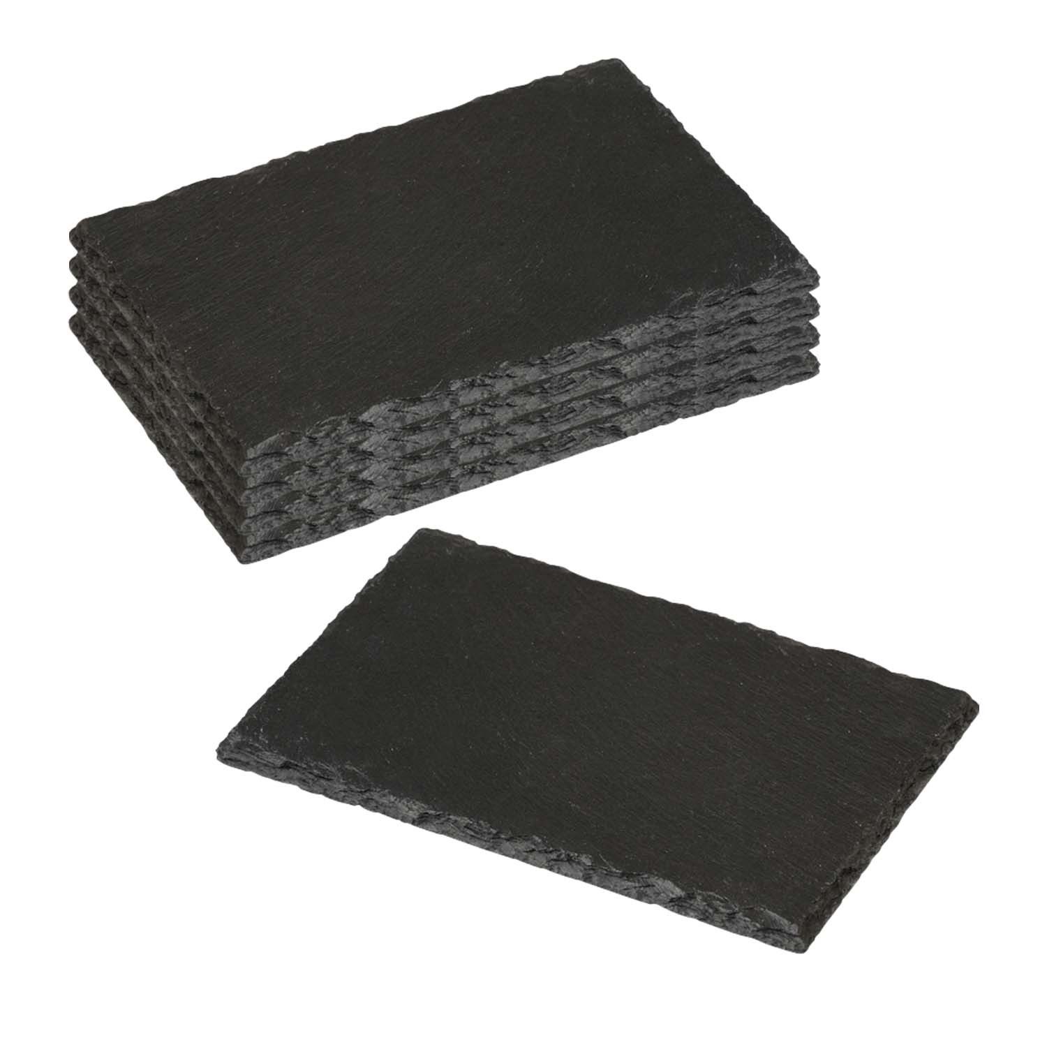 Kesper Servierbrett 5 Stück Buffetplatte aus Schiefer - 22 x 14 cm, Schiefer, (5-St), naturbelassener Rand
