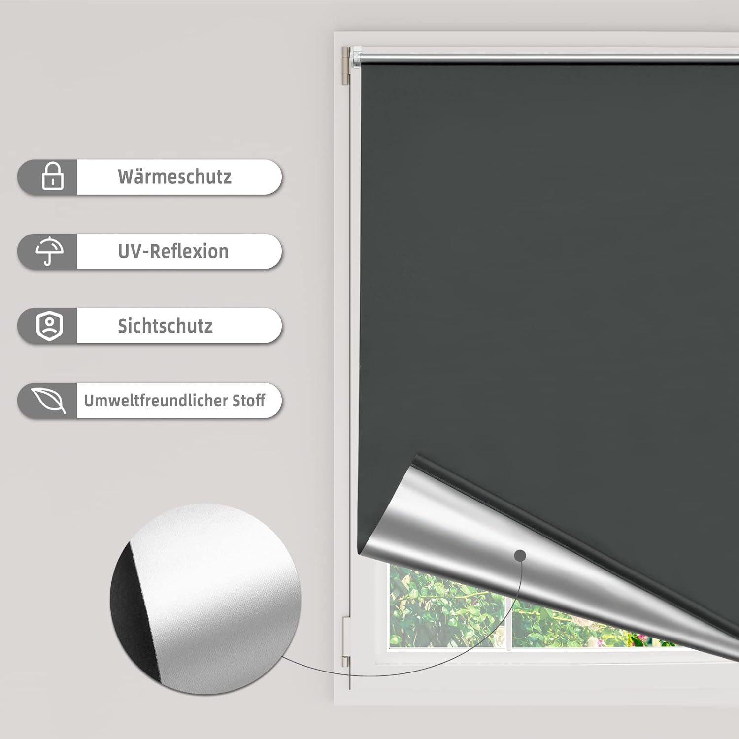Verdunklungsrollo, Woltu, verdunkelnd, verspannt, Klemmfix, ohne Bohren easyfix
