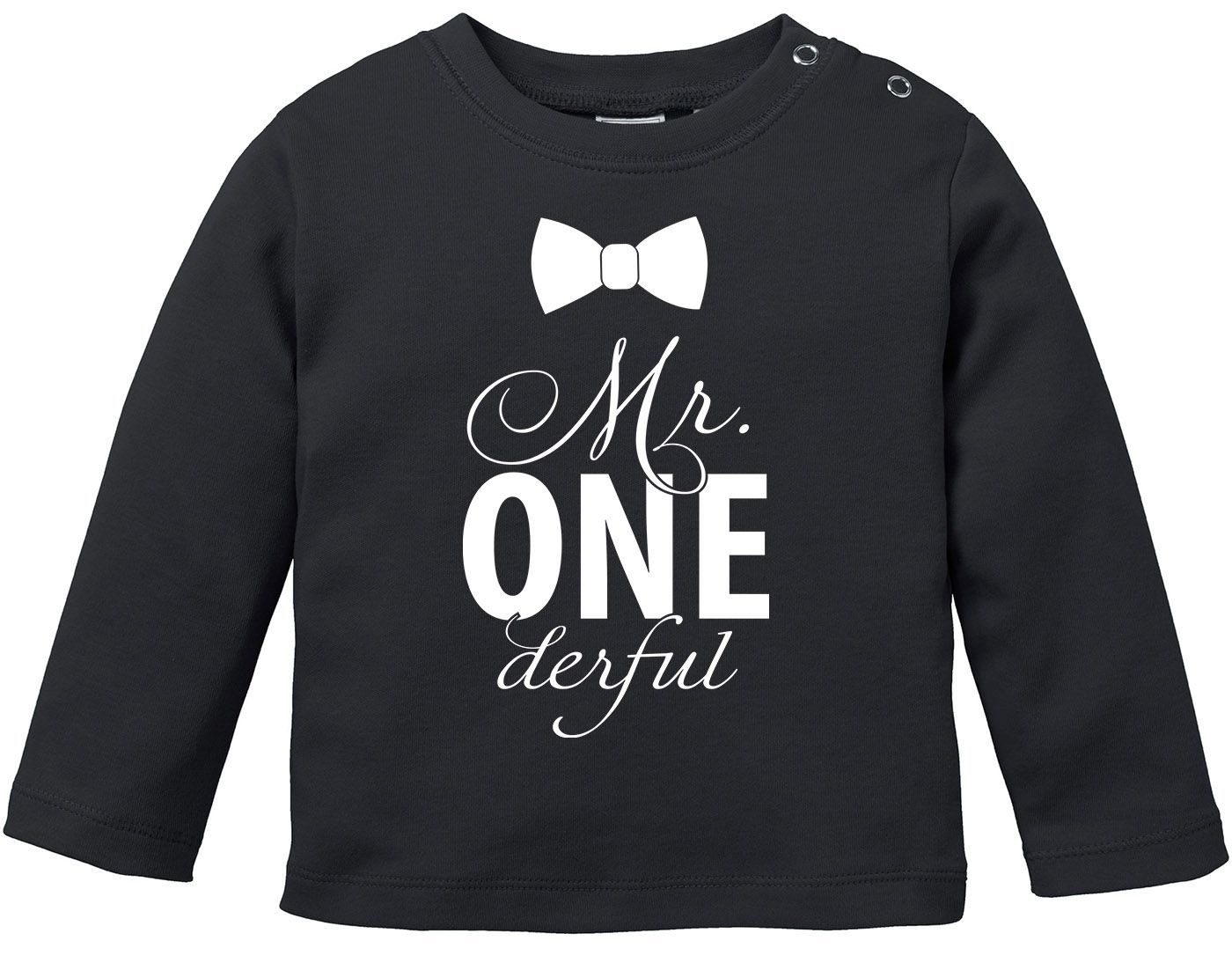 Rundhalsshirt Baby Langarmshirt Babyshirt Mr Onederful Geburtstag 1 Jahr Geschenk