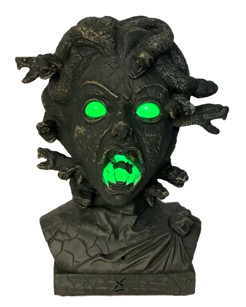 Horror-Shop Dekoobjekt Medusa Schlangen Büste mit Sound, Licht & Bewegung