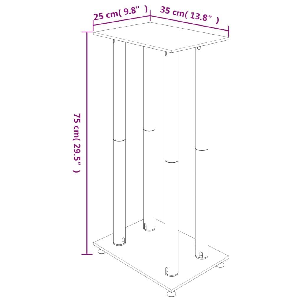 vidaXL Lautsprecher-Ständer 2 Stk. Schwarz Säulen Lautsprecherständer 4 Hartglas