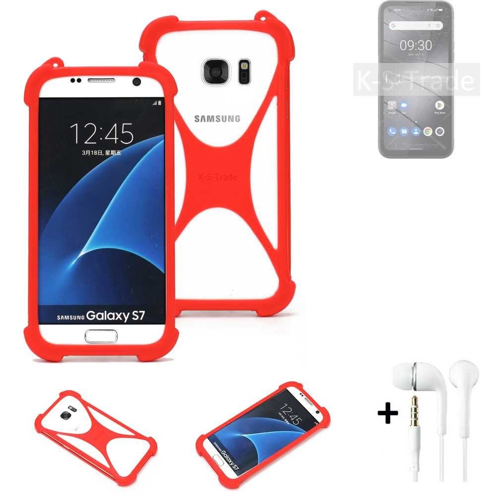 K-S-Trade Handyhülle für Gigaset GX6, Handy-hülle + Kopfhörer Schutz-hülle Bumper Silikon Schutz Hülle
