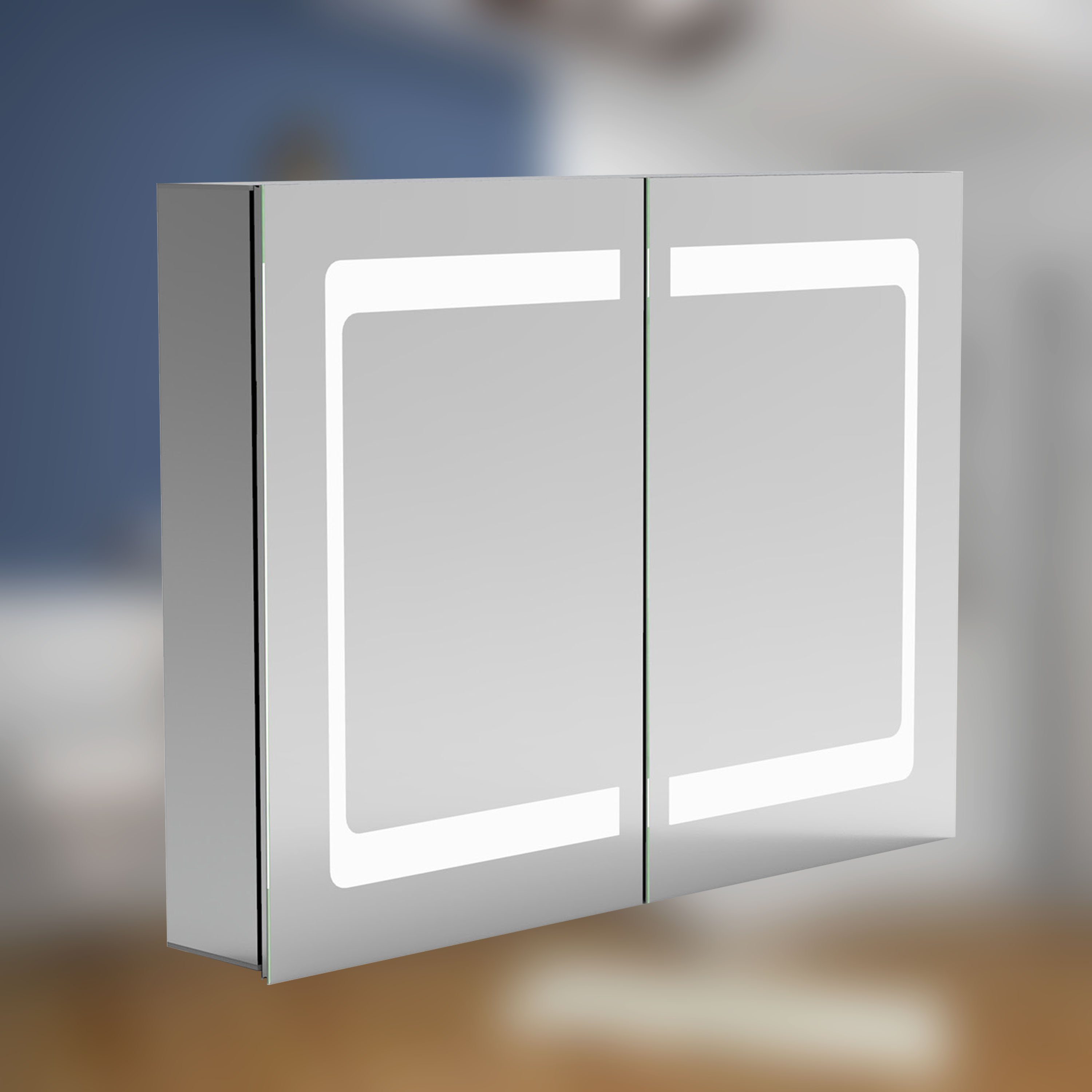 duschspa Spiegelschrank »80×60 cm IR-Sensor Schalter, Aluminium, Kaltweiß,  Softclose« online kaufen | OTTO