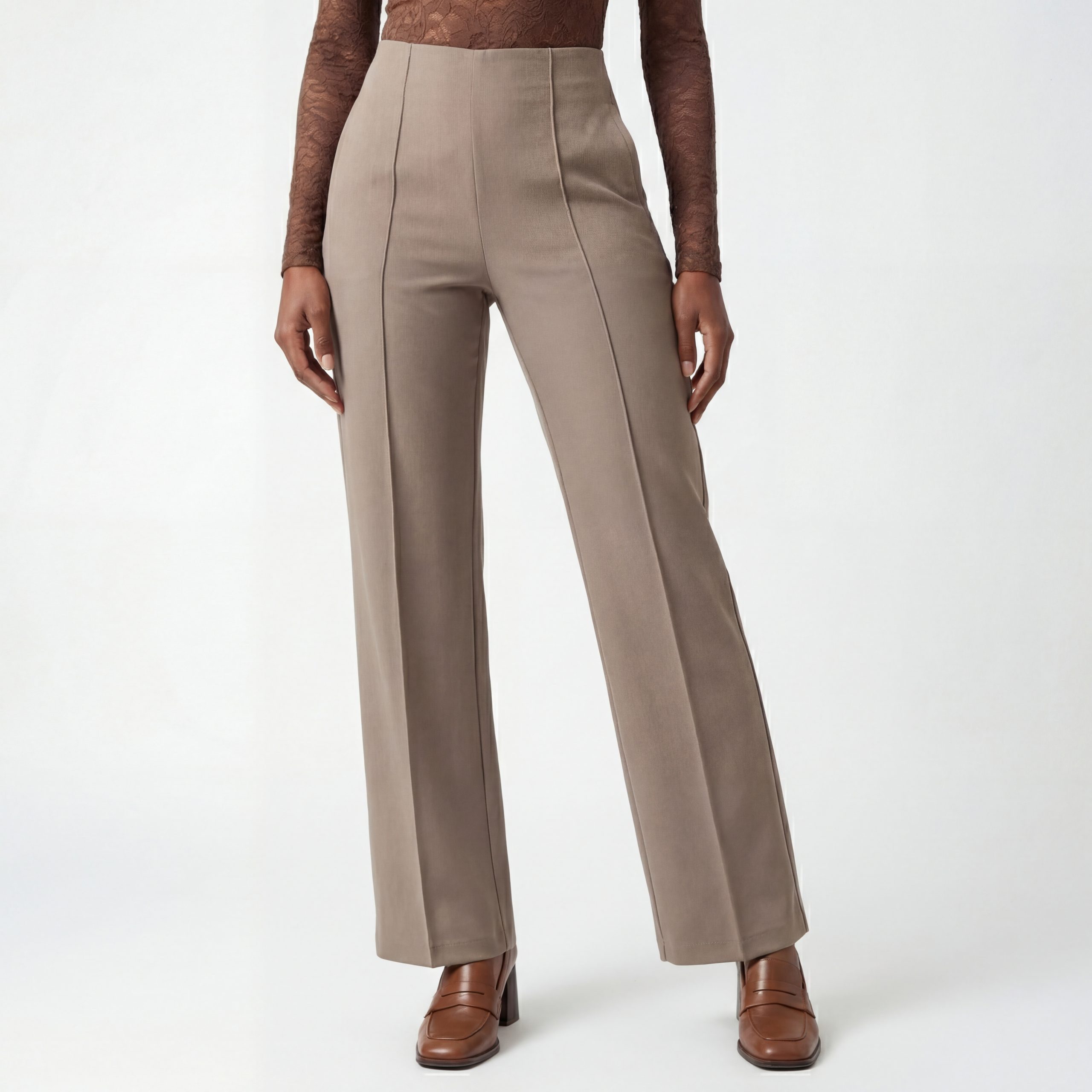 Stretch-Hose Damen Stoffhose moderne Schlupfhose stilvolle Freizeithose