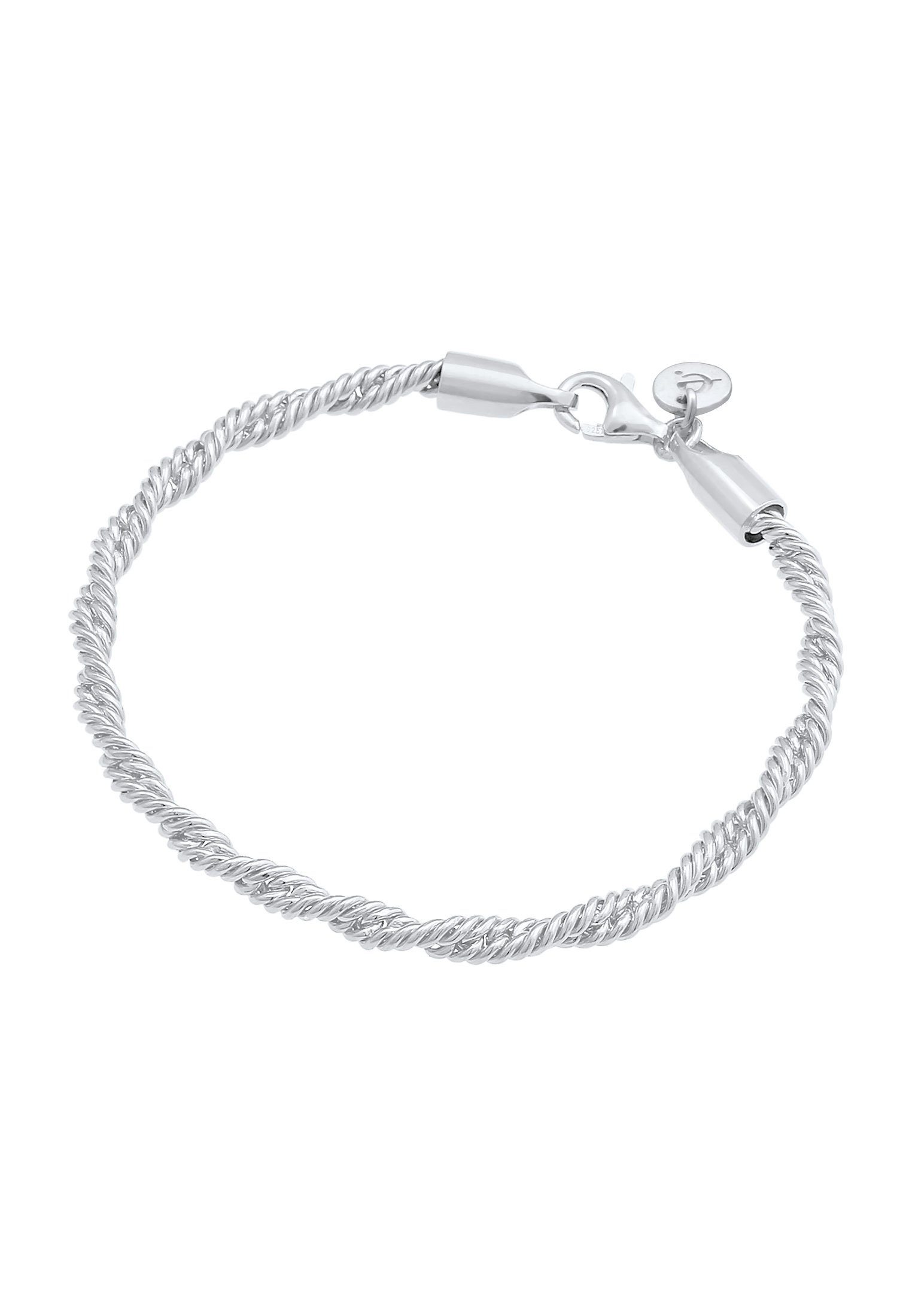 Basic Silber Elegant Gedreht 925 Premium Kordel Armband Elli