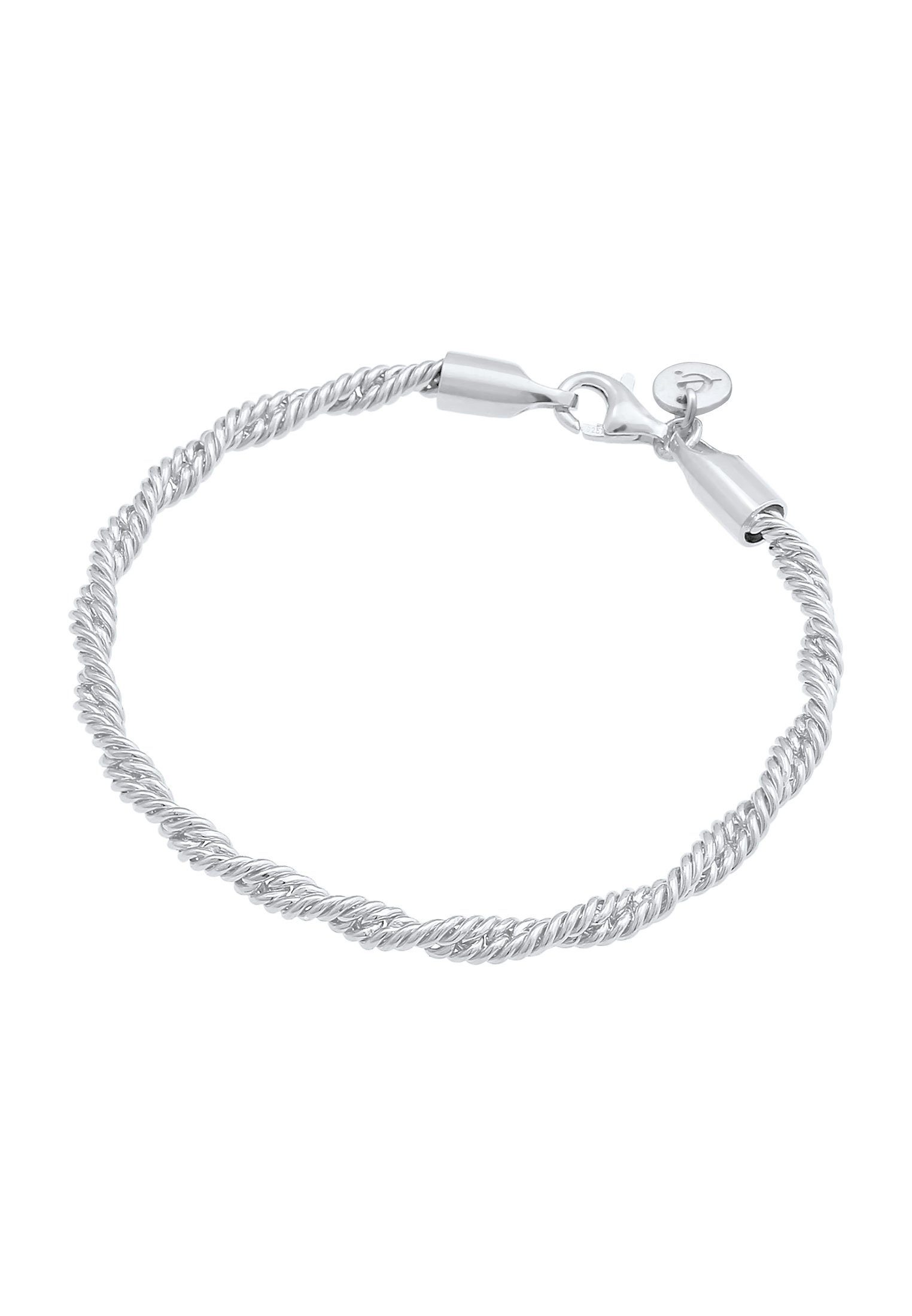 Elli Premium Armband Kordel Gedreht Elegant Basic 925 Silber, Auffallendes  Basic Kordel Armband für Damen