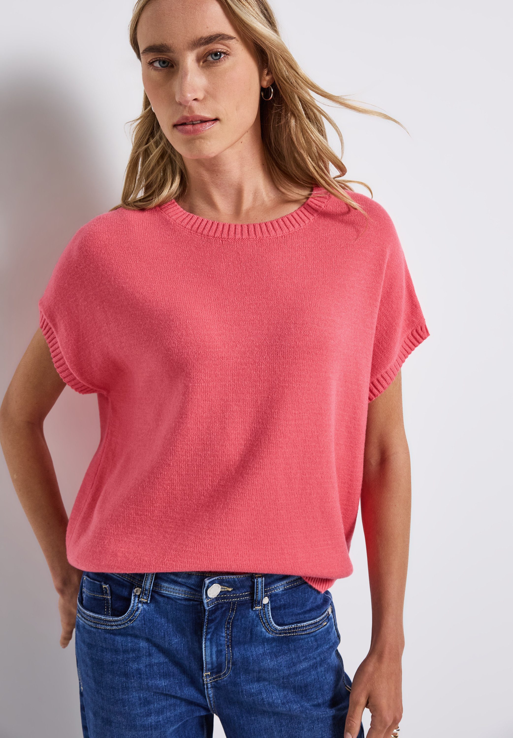 STREET ONE Kurzarmpullover aus Feinstrick