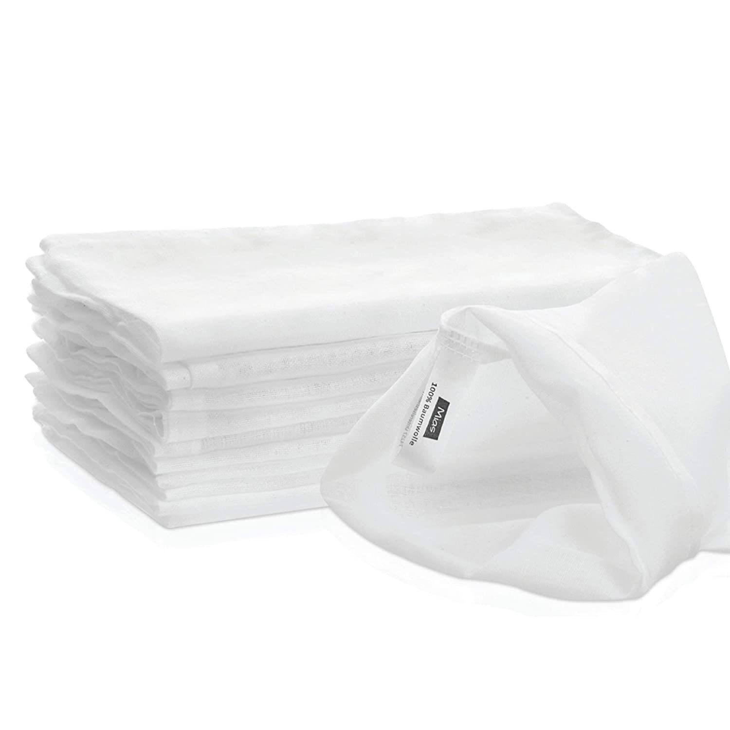 MIAS Waschlappen Mull Waschlappen für Babys 10er Set 100% Baumwolle (kbA)
