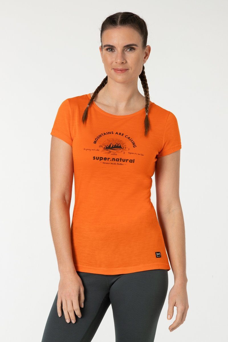 W T-Shirt TEE Merino-Materialmix Print-Shirt Merino LOVE atmungsaktiver MOUNTAIN SUPER.NATURAL