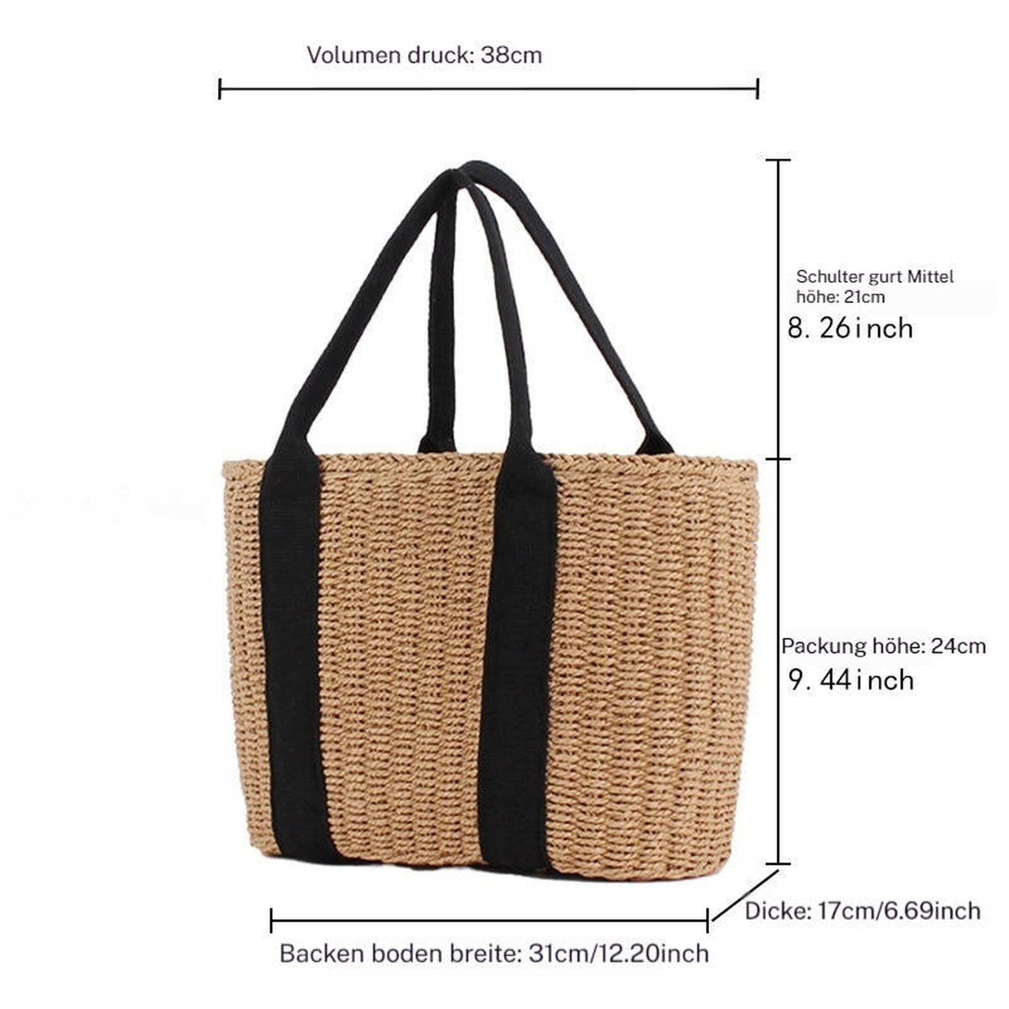 YRIIOMO Strandtasche Handgefertigte Handtasche aus Papierstrick günstig online kaufen