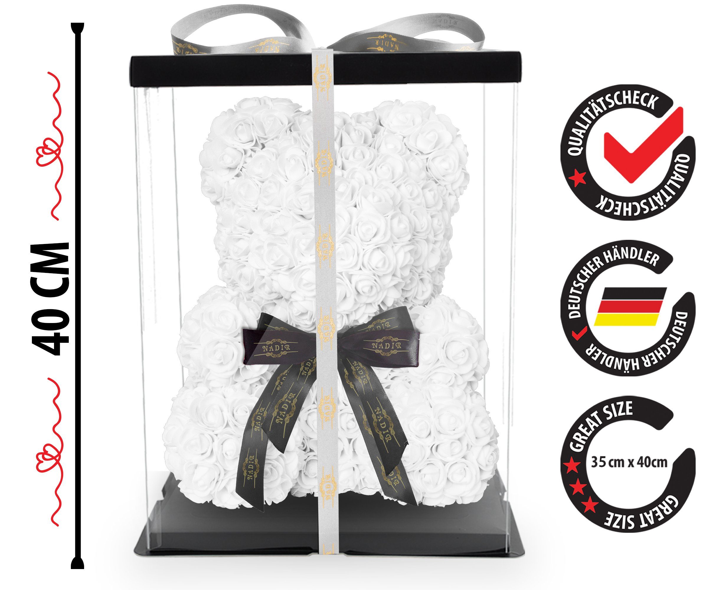 Kunstblume Rosenbär 40 cm inkl. Geschenkbox günstig online kaufen