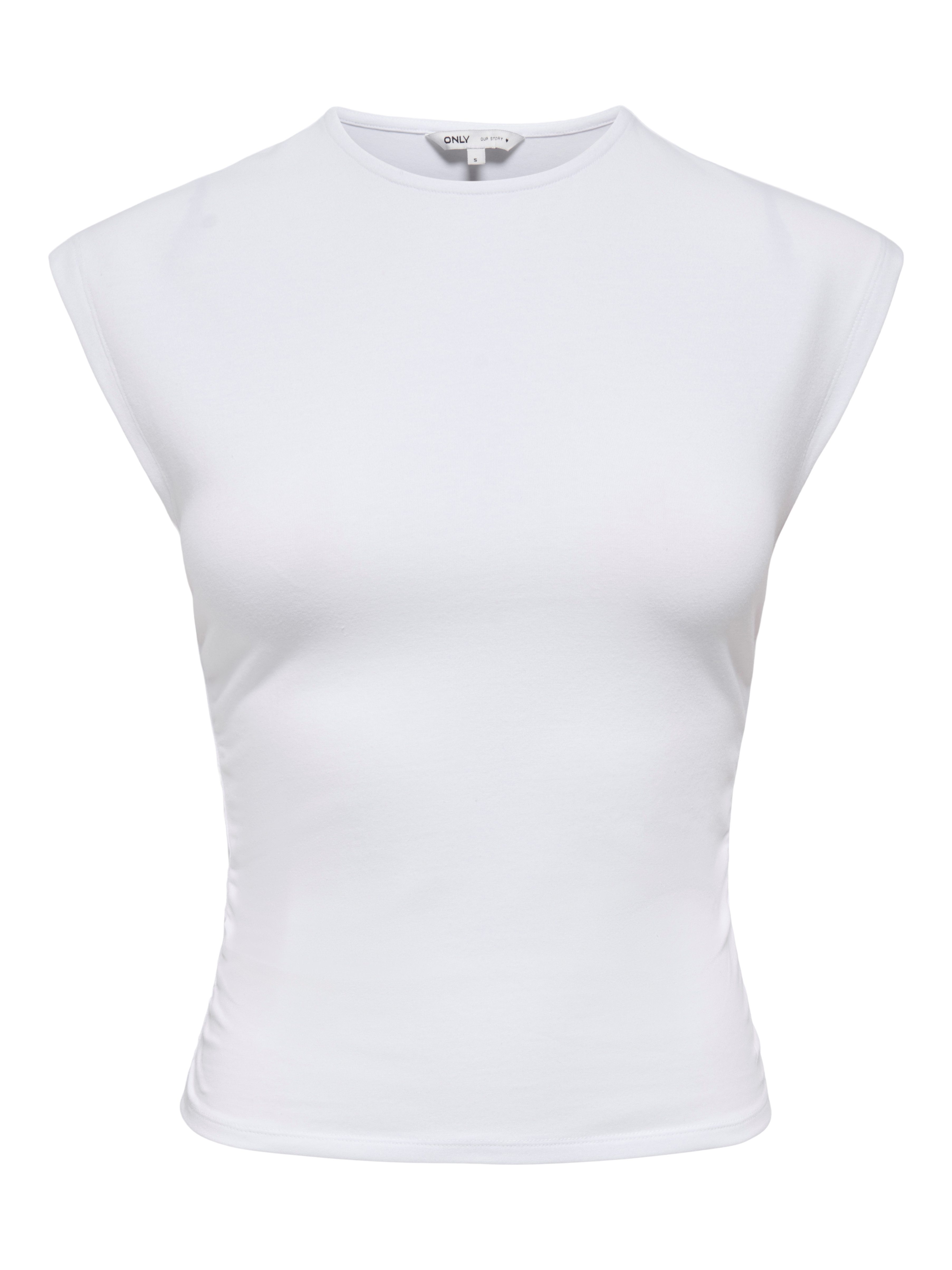 ONLY Shirttop ONLMIRA CAPSL RUCHING TOP JRS NOOS Baumwollmischung, regular fit, Rundhals