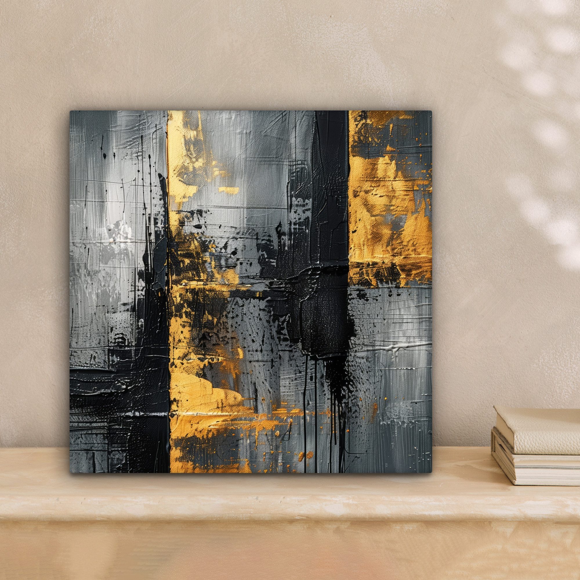OneMillionCanvasses® Leinwandbild Modern - Gold - Grau - Gemustert, Fotodru günstig online kaufen