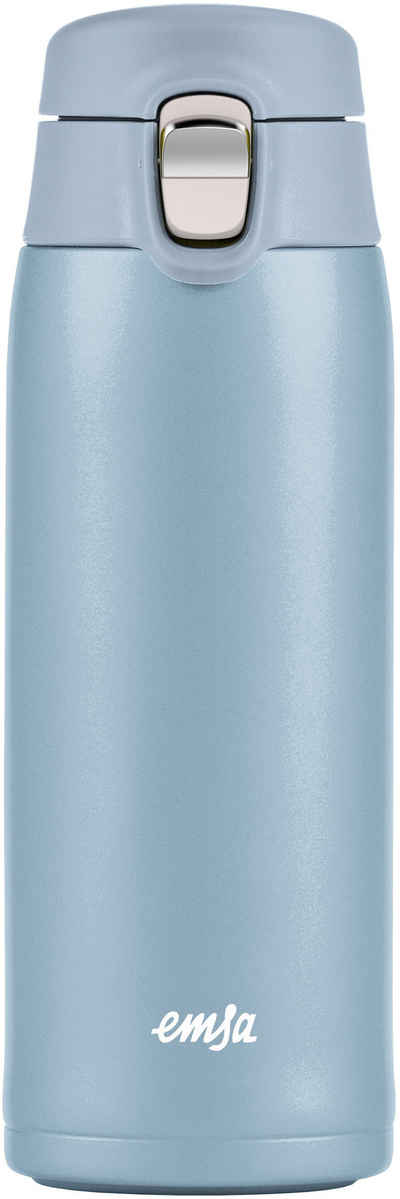 Emsa Thermobecher »Travel Mug Light«, Edelstahl, Kunststoff, 0,4L, leicht, Edelstahl, Klappverschluss, 100% dicht, 8h heiß/16h kalt