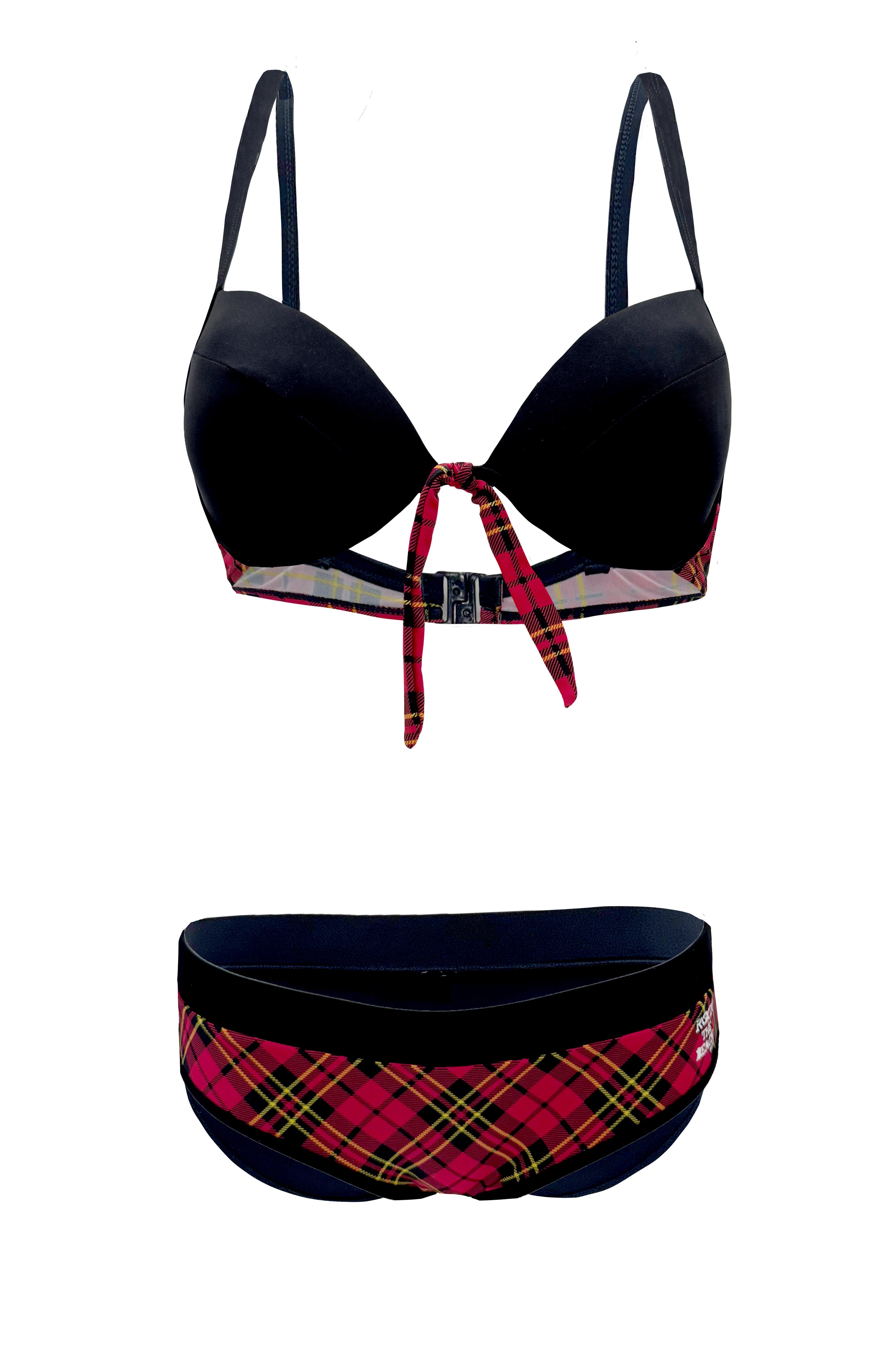 Beco Beermann Balconette-Bikini BECO Sweetheart Push-Up Bügelbikini "Scottish Glam" (2-St) in edlem Schwarz mit coolem Schottenkaro
