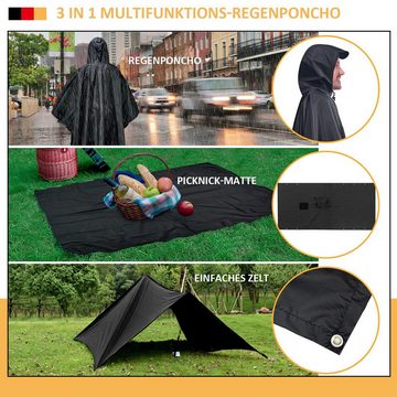 Fivejoy Regenmantel Regenponcho Regenmantel Herren Wasserdicht Wandern Regencape Damen