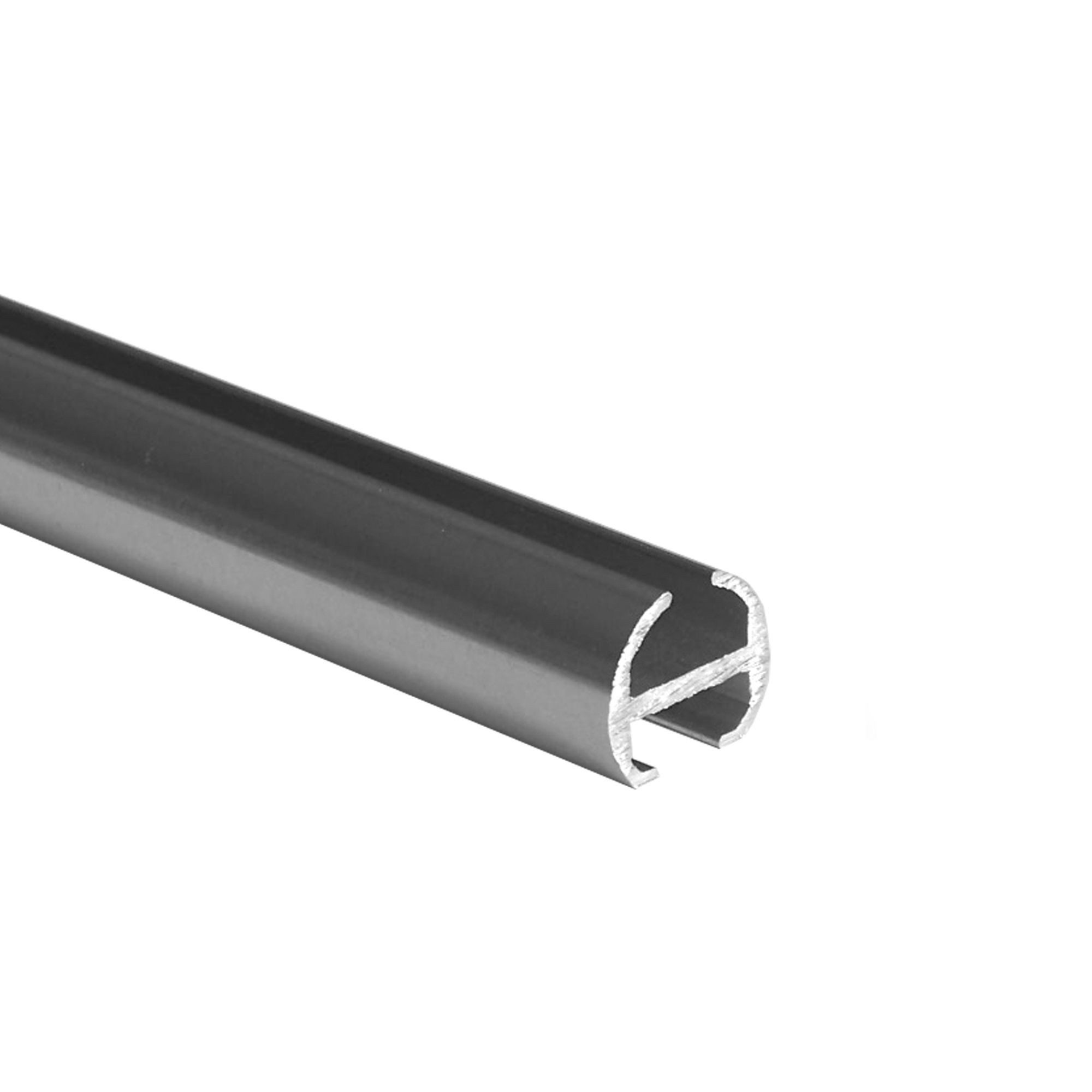 BASIT Gardinenstange Innenlauf 16 mm mit Wandträgern 120 cm E17, Ø 16 mm, 1-läufig, verschraubt, Aluminium, H70 120 cm E17 Kappe