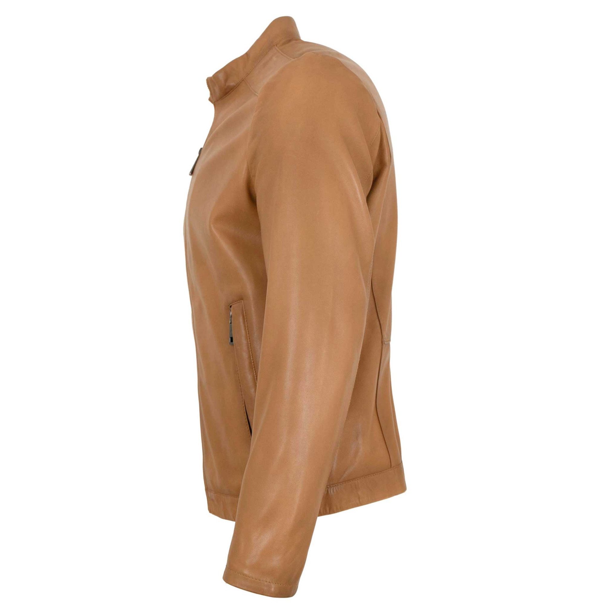 Milestone Lederjacke MSErnesto Milestone - Herren Lederjacke Lammnappa camel