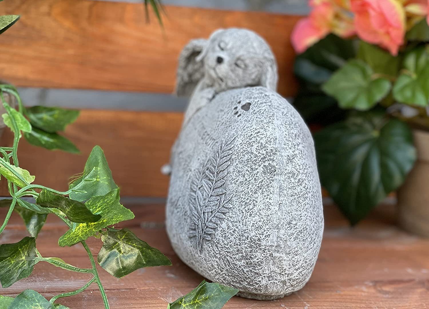 Stone and Style Gartenfigur Frostfeste Steinfigur Grabschmuck Hund "In Erinnerung" – Bild 3 von 5