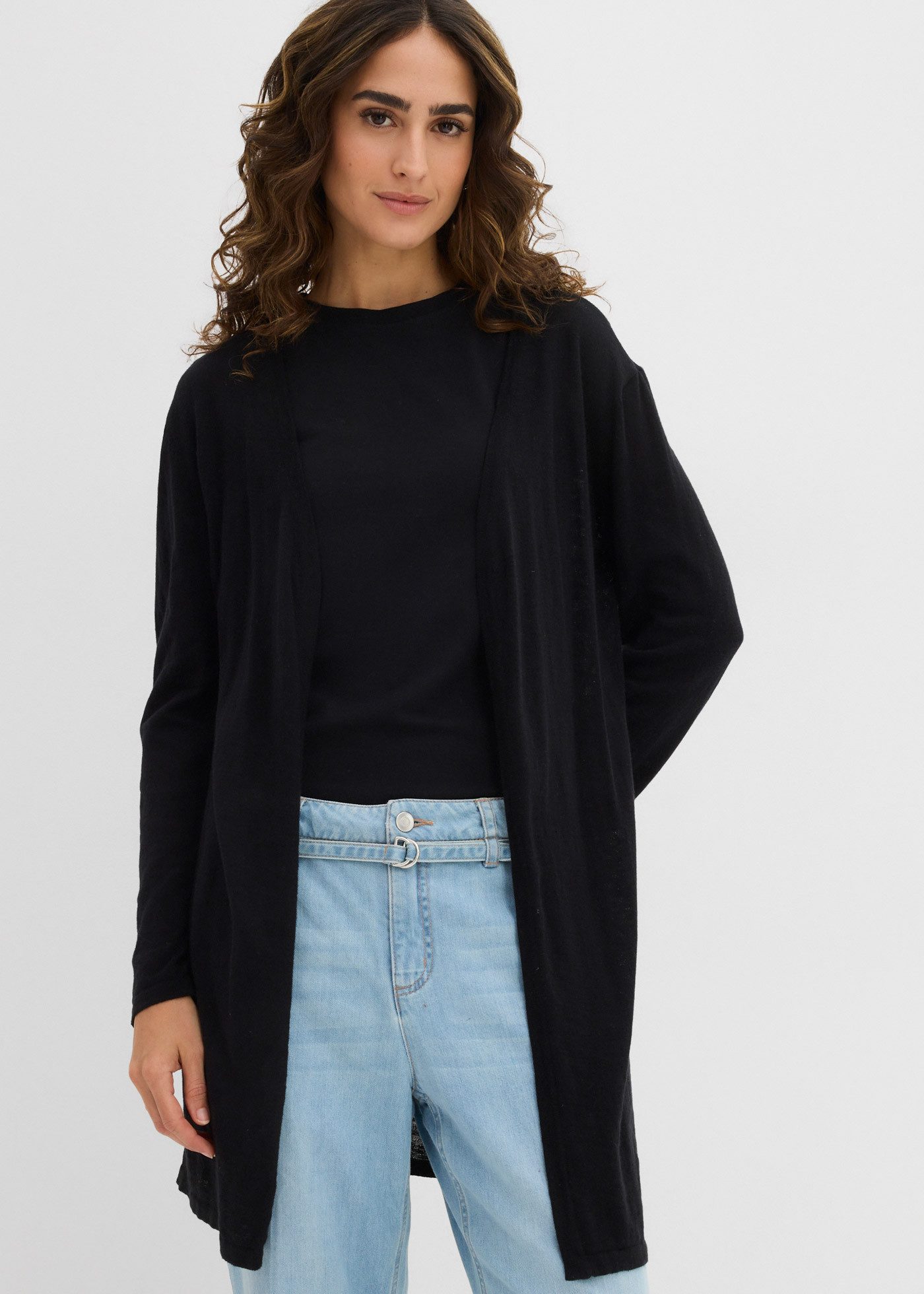 bonprix Longstrickjacke in offener Form ohne Verschluss