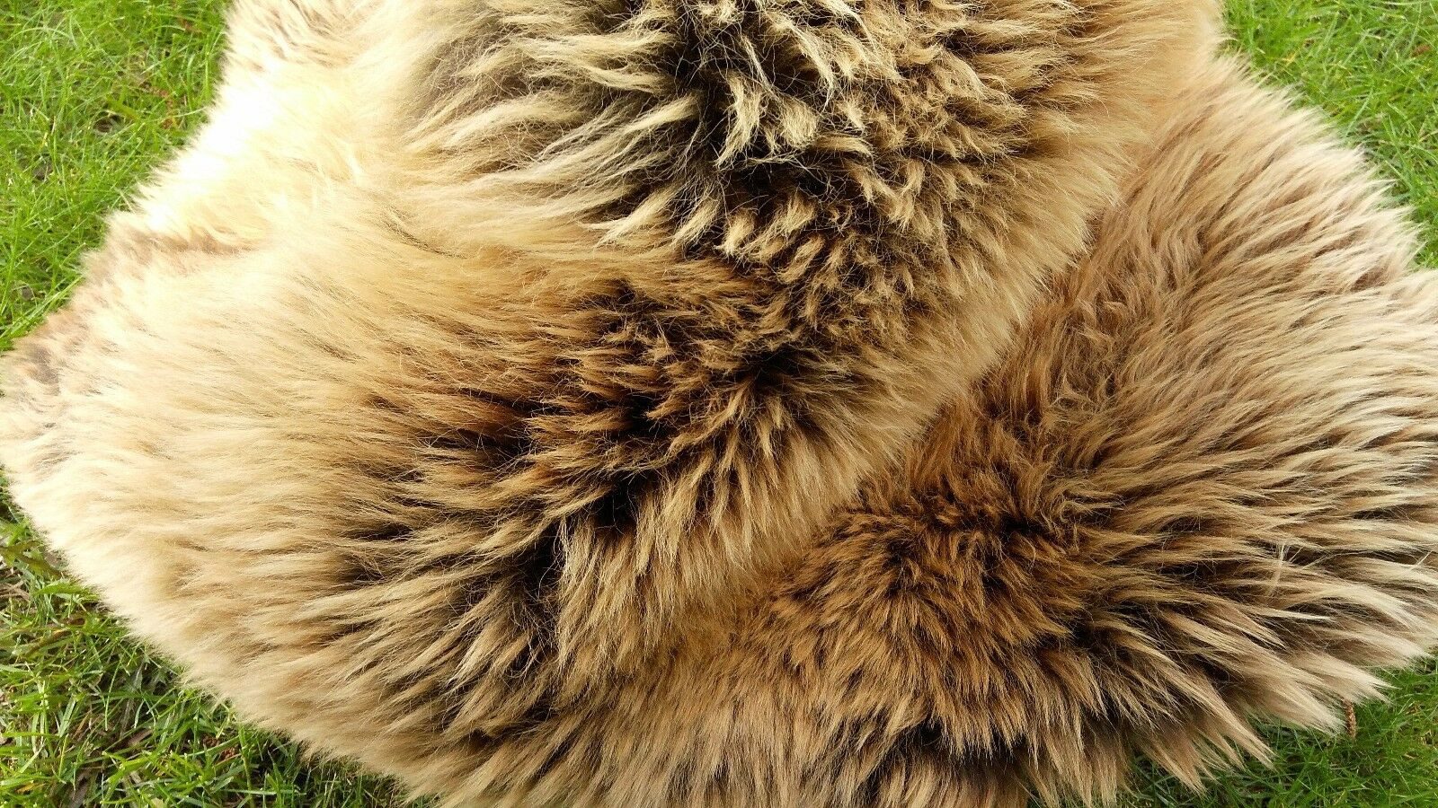 Provellus Fellteppich Skandinavisches Schaffell Creme-Braun XL ca. 110 cm günstig online kaufen