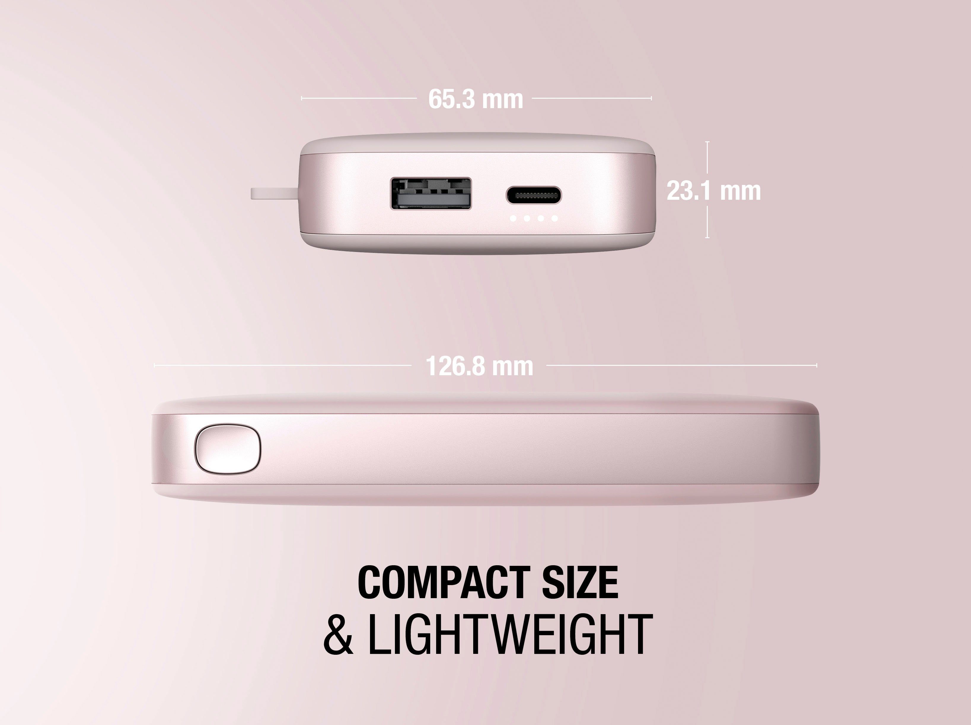 USB-C, 20W Power Pack Fast Rebel Ultra & 12000mAh Powerbank Charge PD mit rosa Fresh´n
