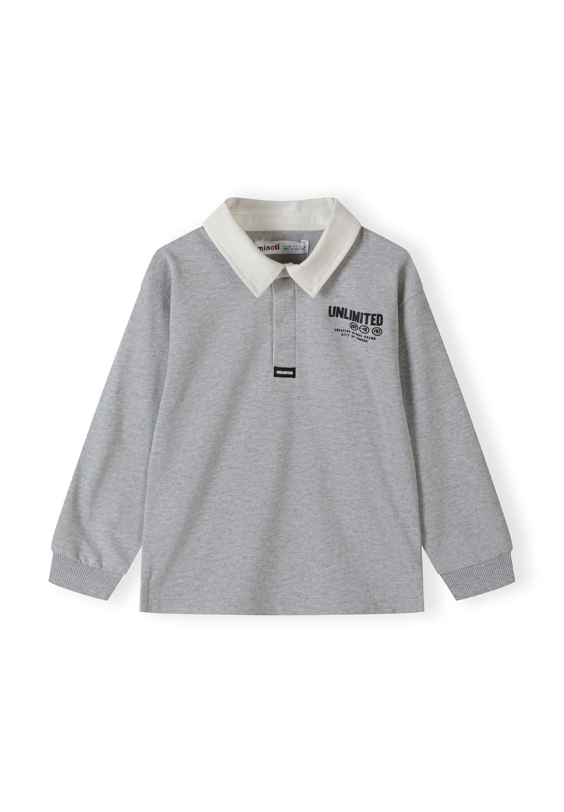 MINOTI Langarm-Poloshirt für Jungen im Rugby-Stil mit Rückenprint (1-tlg)