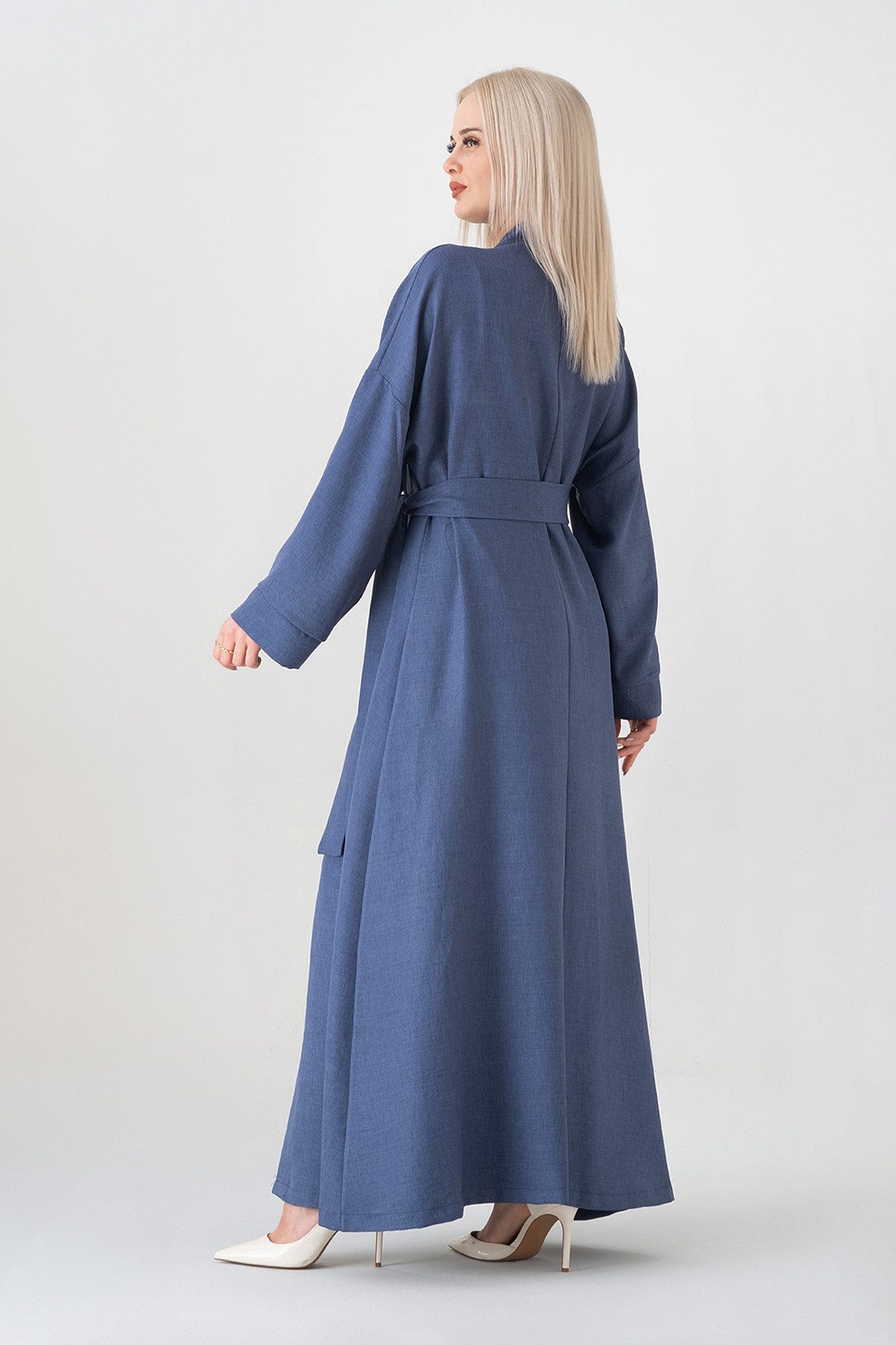 fashionshowcase Unterkleid Damen Set mit Kimono – elegant, lang, Modest Fashion & Layer Look (Kleid mit Kimono, 2-tlg., 2-teiliges Set) Luftiger Tragekomfort, hochwertiger Look