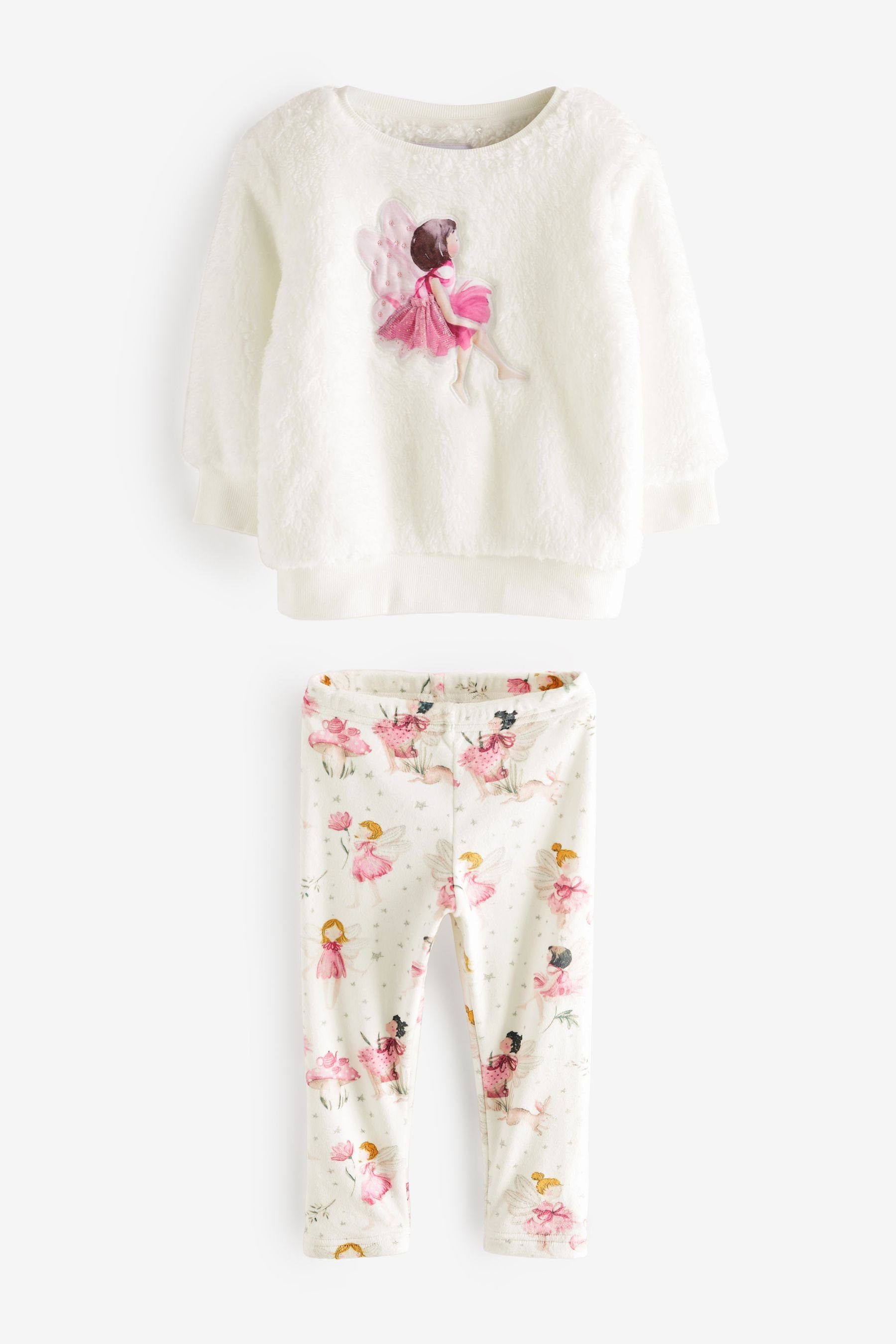 Next Pyjama Kuscheliger Fleece-Pyjama (2 tlg) Cream Fairy