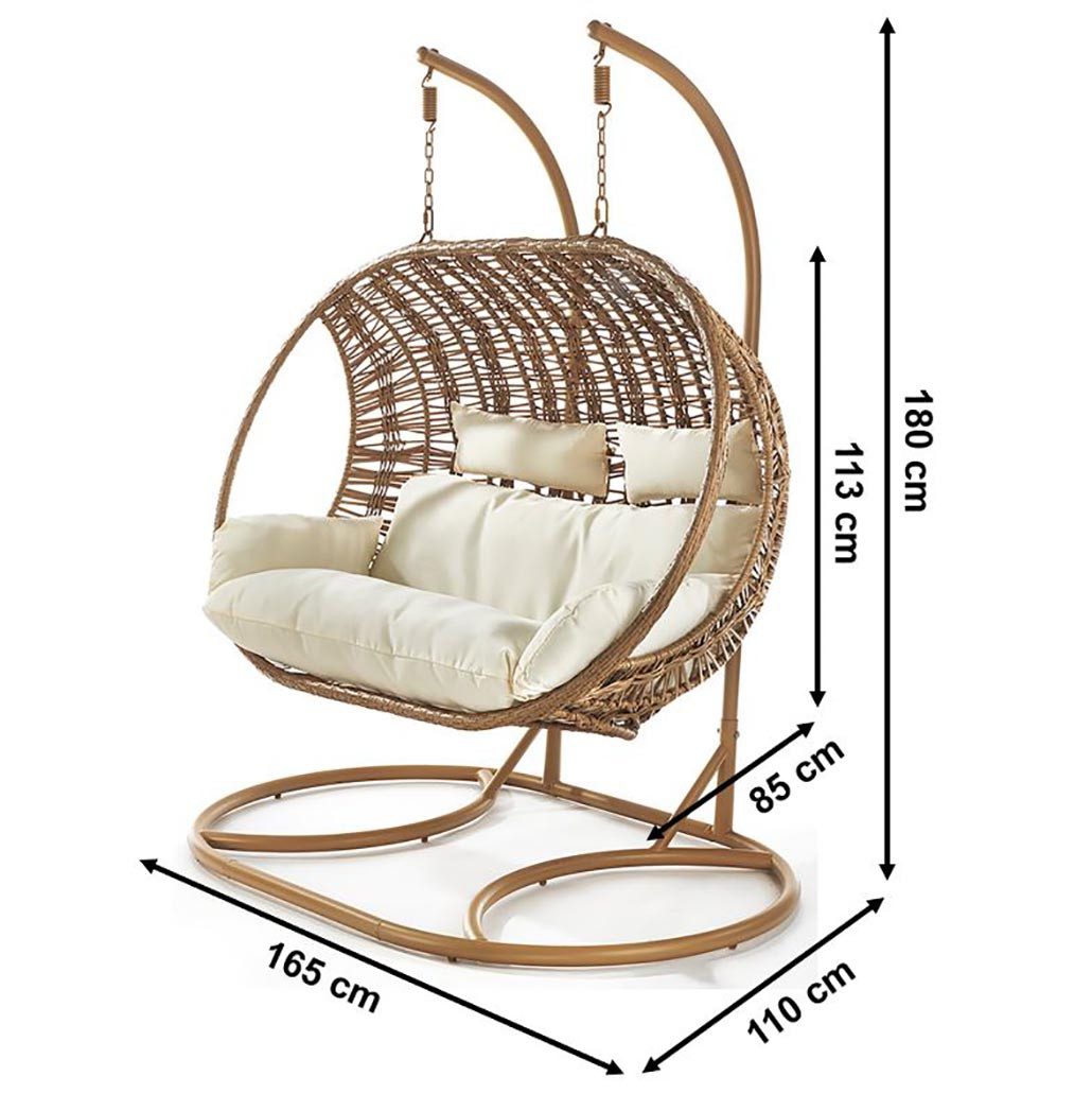 Kobolo Hängesessel Hängekorb MAKENA- Polyrattan braun günstig online kaufen