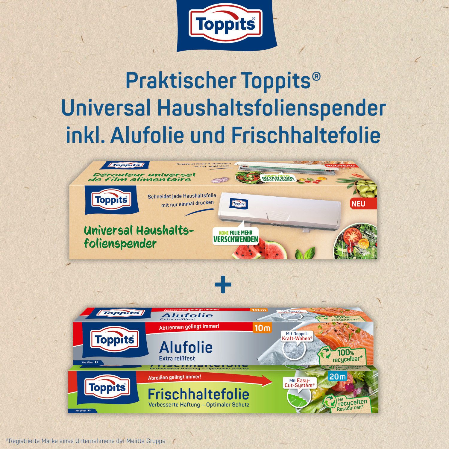 Toppits Aufbewahrungsbox Toppits Folienspender Folienabroller Folienschneid günstig online kaufen
