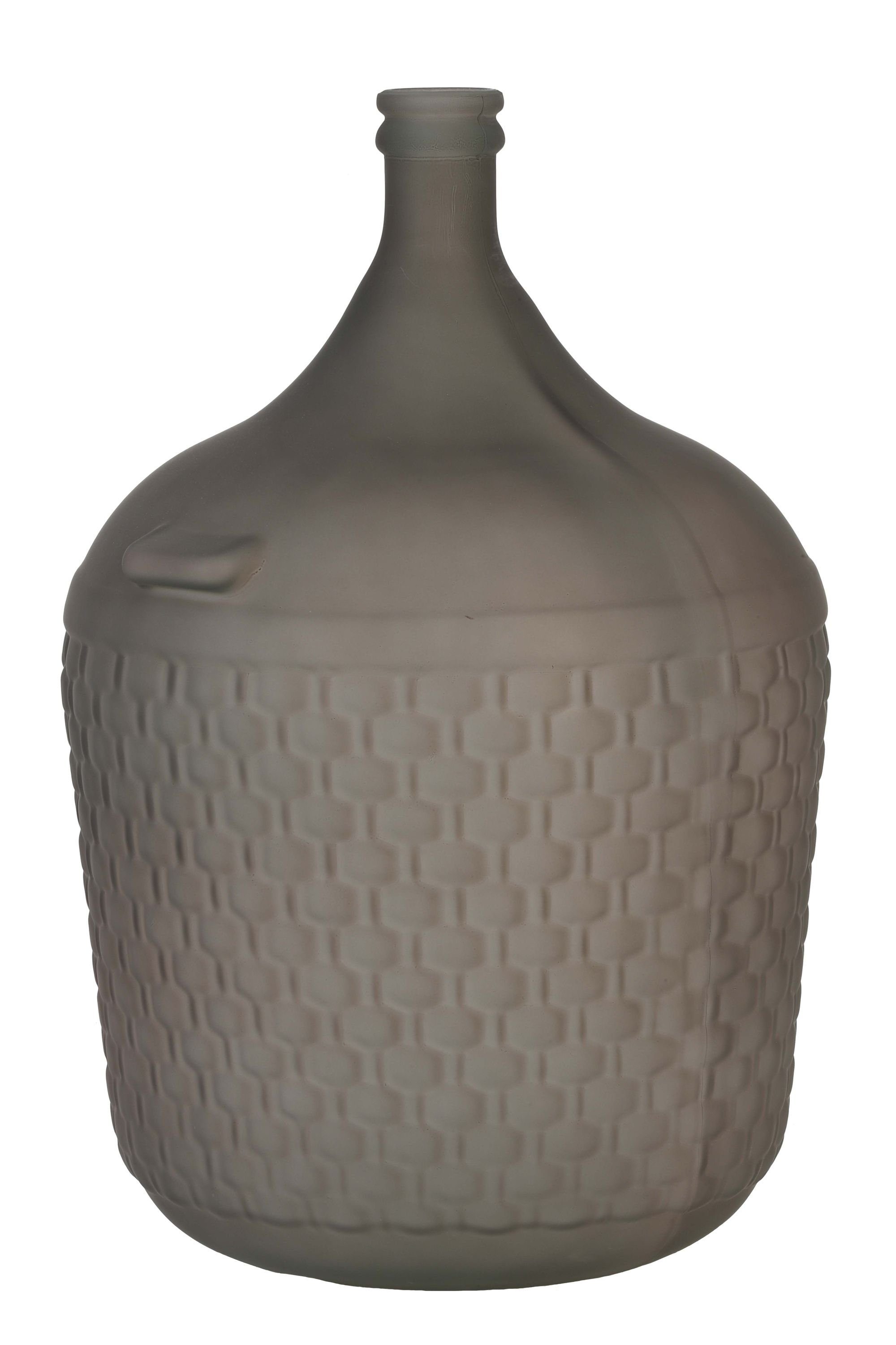 Light Dekoration, Tischvase & Vase matt braun, Weinballon, Dekovase Glasballon Dekovase Ø40cm, bauchig Living