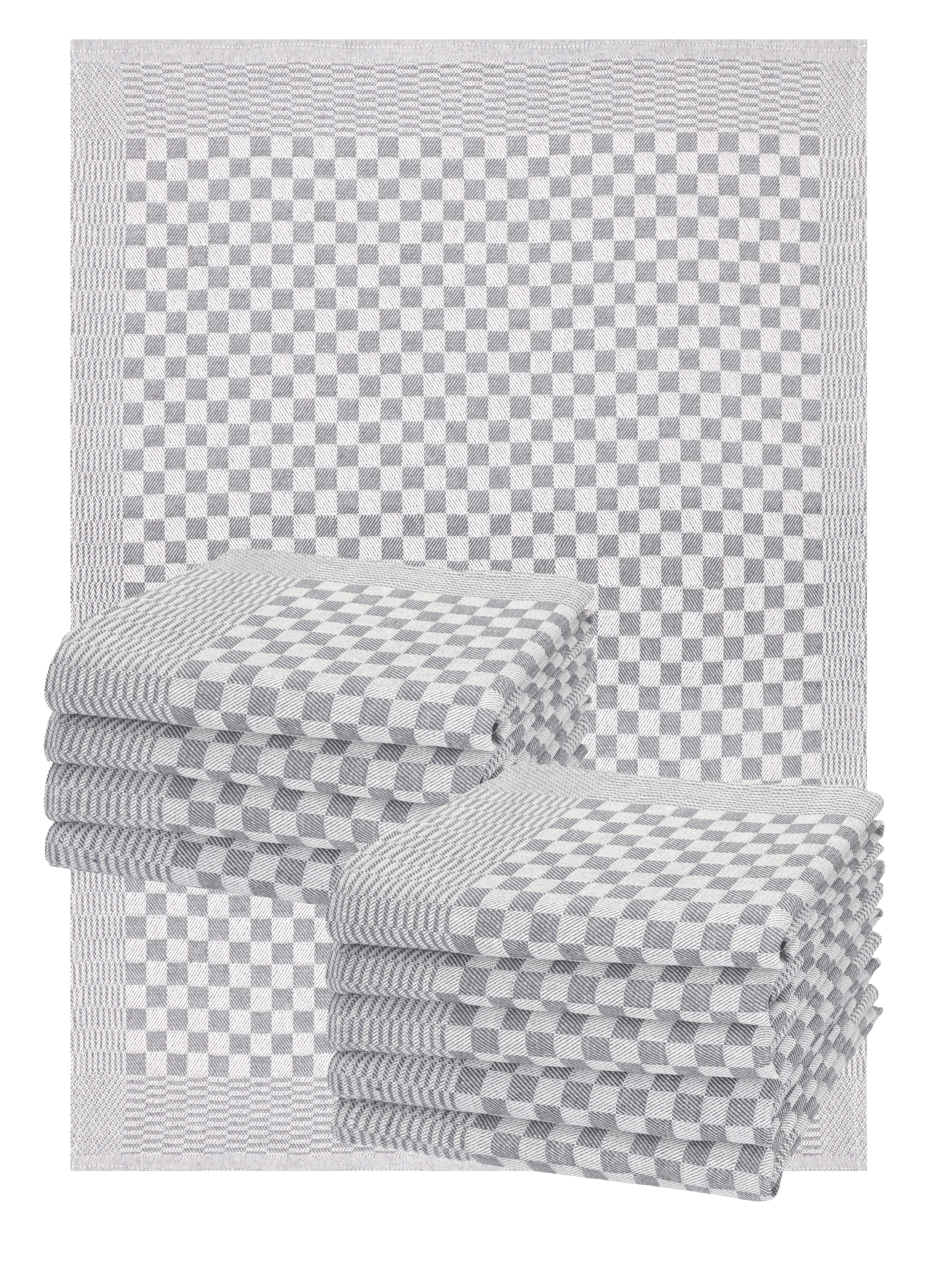 Geschirrtuch 10 tlg. Set 50x100cm Küchentuch Baumwolle Meinor Grubentuch