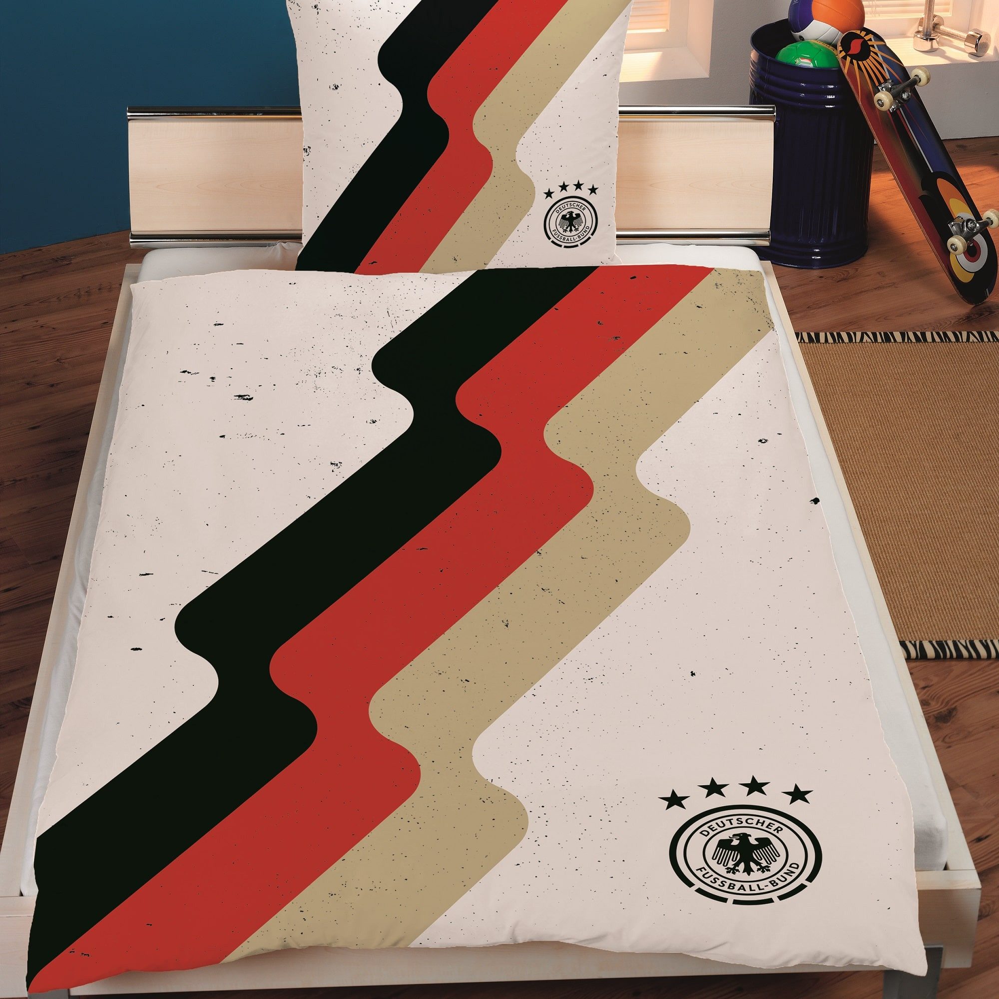 Deutscher Fußball-Bund Bettwäsche zur EM 2024 135x200 80x80 cm mit Reißvers günstig online kaufen