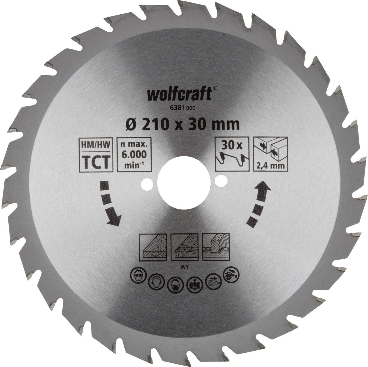 Wolfcraft Kreissägeblatt Wolfcraft Kreissägeblatt Ø 210 mm Bohrung Ø 30 mm