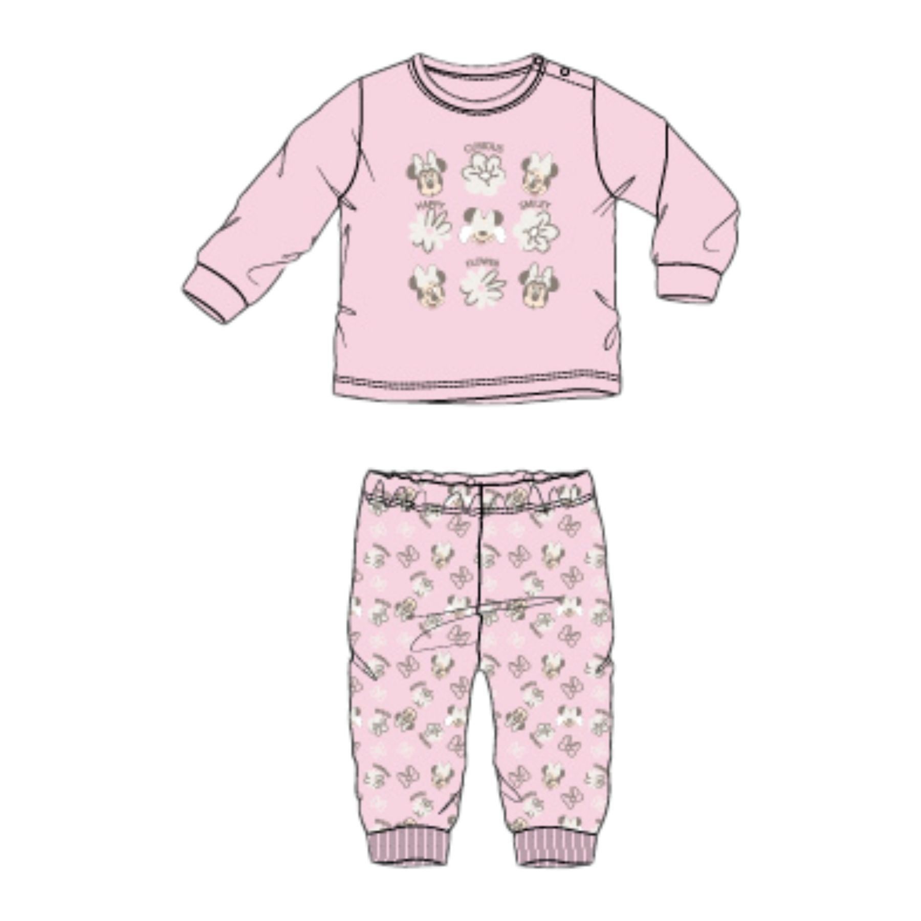 Disney Minnie Mouse Pyjama Baby Pyjama Baumwolle Zweiteiler Schlafanzug Langarm Set für Babys (2 tlg)