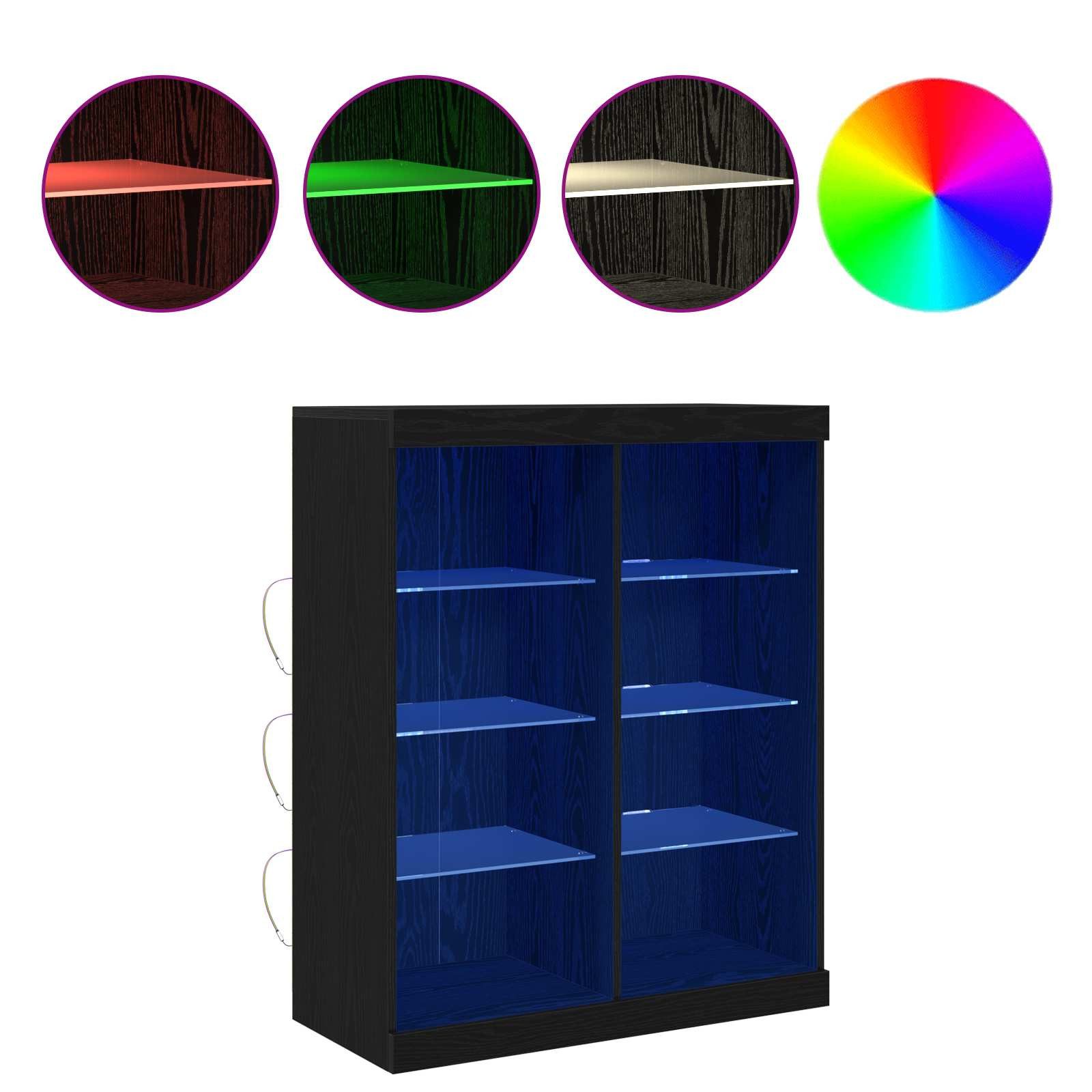 vidaXL Sideboard LED-Sideboard Schwarze Eiche 81 x 37 x 100 cm Holzwerkstoff (1 St)