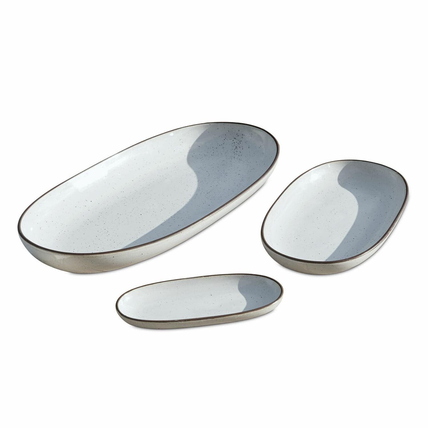 Mirabeau Geschirr-Set Servierplatte 3er Set Biarré weiß, Steinzeug, none