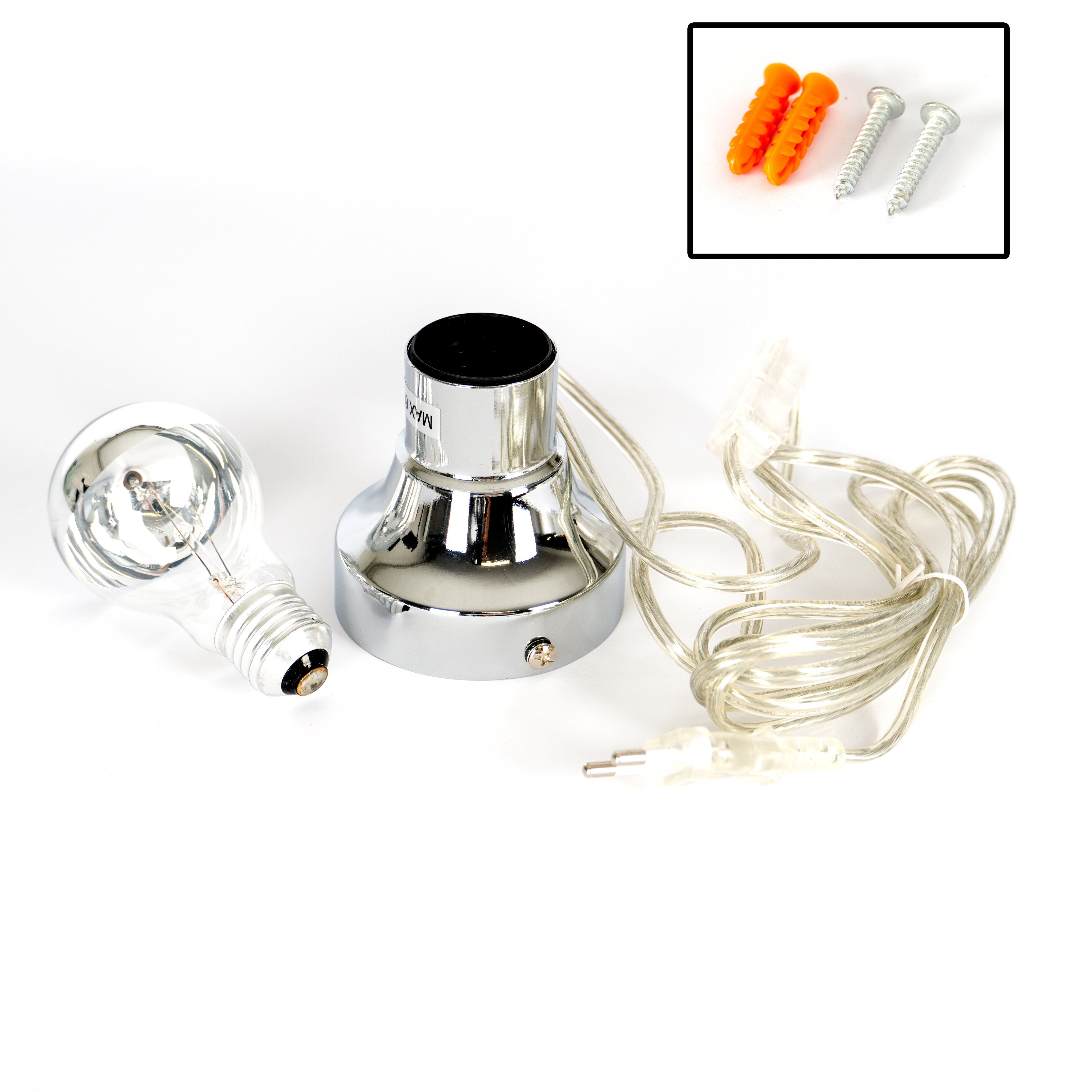 queence Lampenfassung Moderne Lampenfassung mit Schalter, Lampe silber, Wan günstig online kaufen
