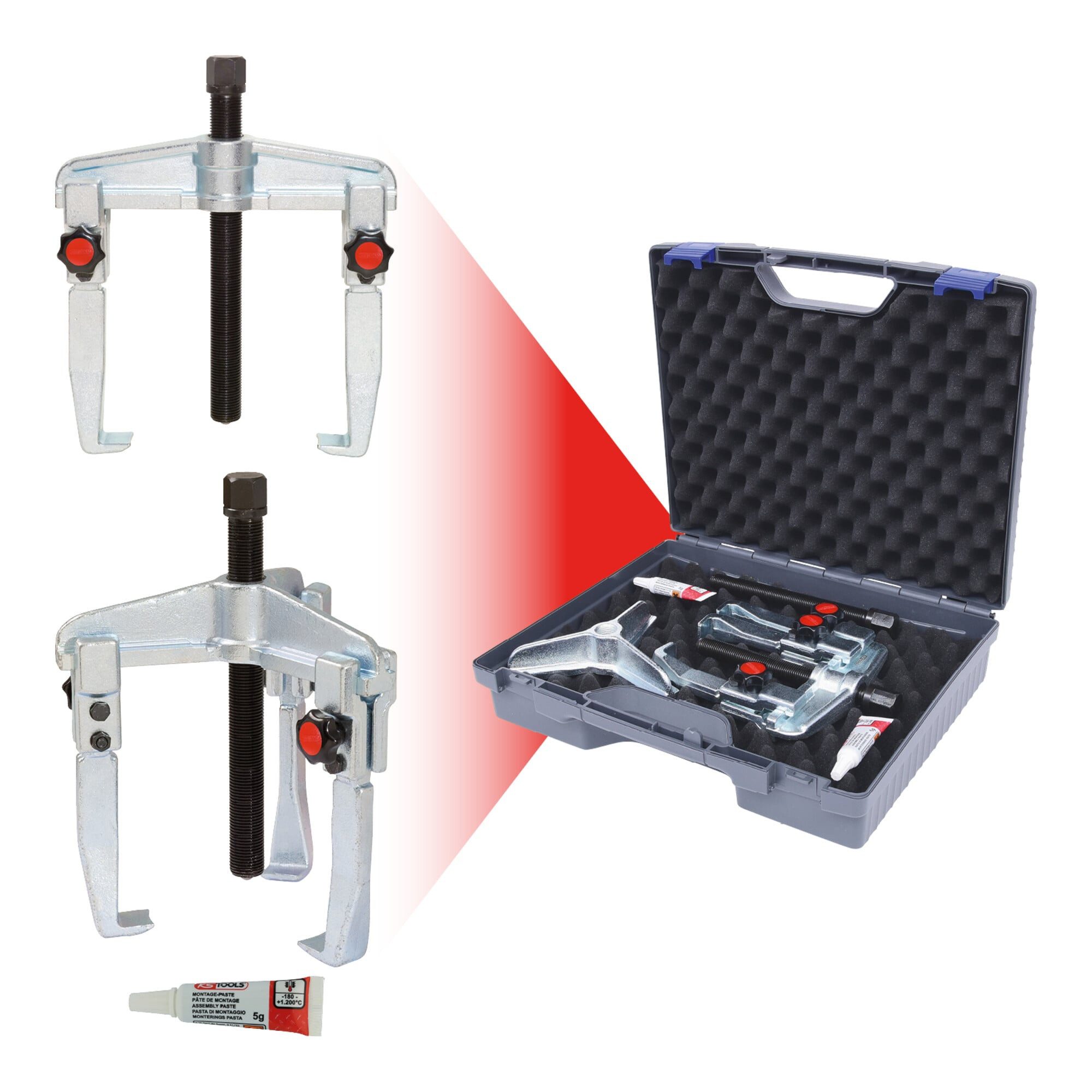 KS Tools Radnabenabzieher KS Tools Schnellspann-Universal-Abzieher-Satz, 7-teilig 20-90mm