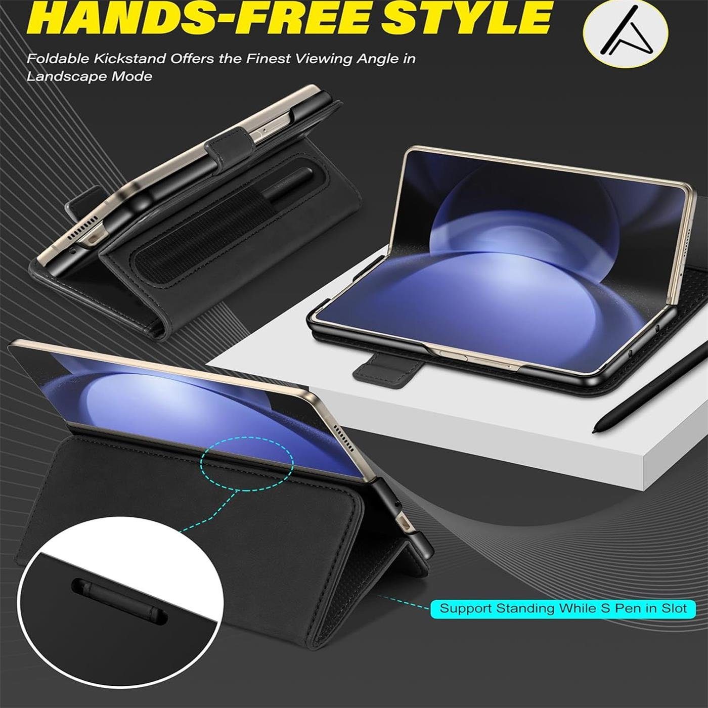 CoolGadget Handyhülle Wallet Klapptasche Cover Case für Samsung Galaxy Z FOLD 5 7,6 Zoll, Handy Tasche mit RFID Schutz Kartenfach Book Schutzhülle – Bild 2 von 5
