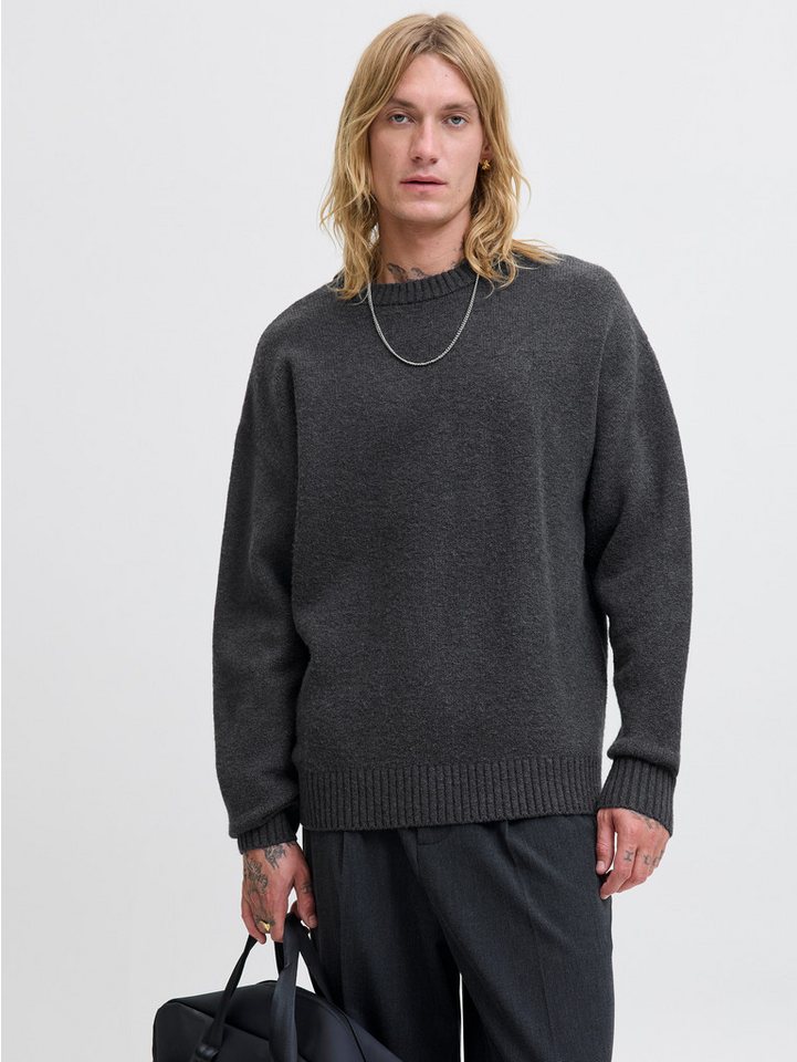 Jack & Jones Rundhalspullover JJESOHO OLLIE KNIT CREW NECK SN Materialmix, relaxed fit