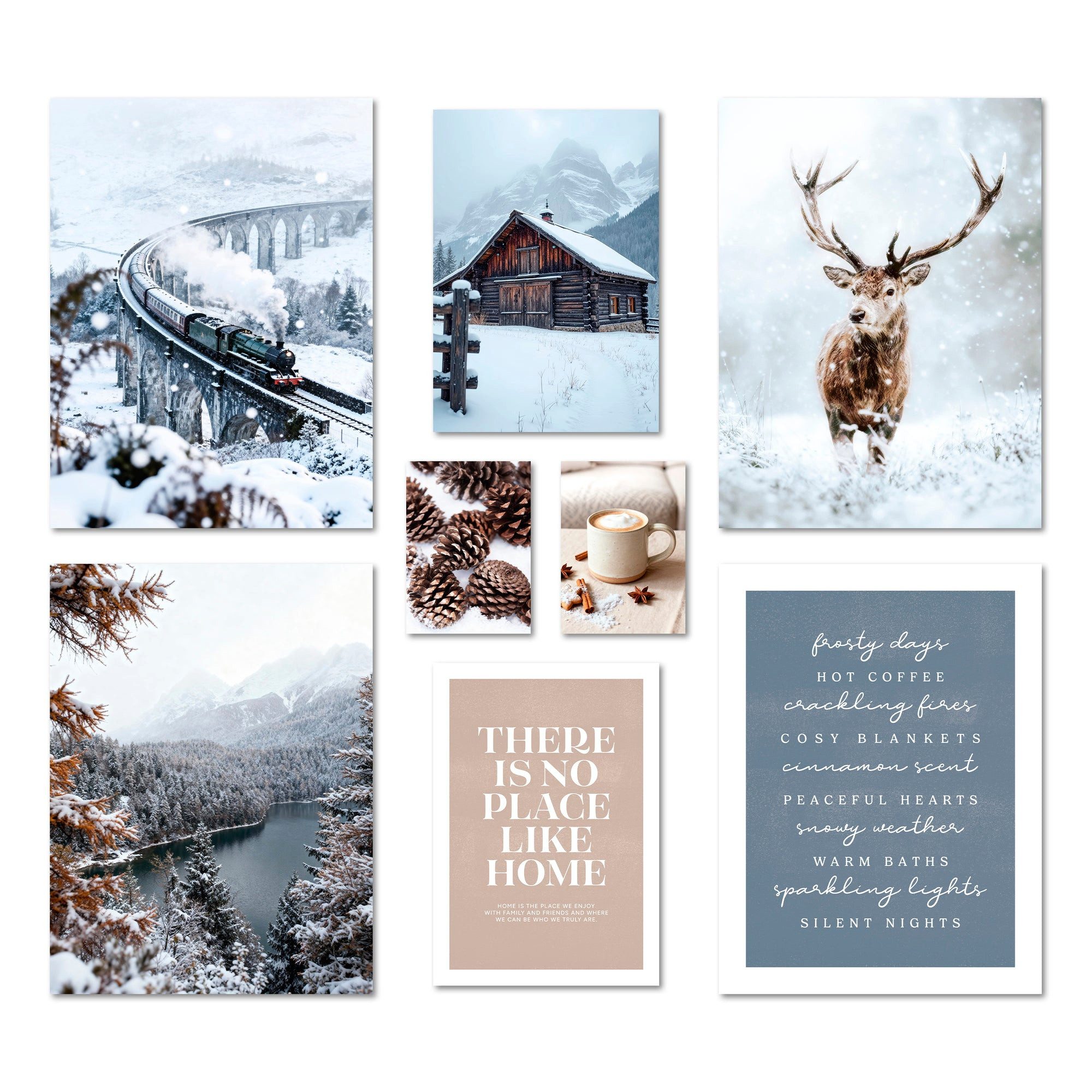 ARTFAVES Bilder-Collage Poster Set - WINTER DREAMS - Deko Wandbilder - Wint günstig online kaufen