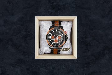 LAiMER Quarzuhr LAiMER Herrenarmbanduhr 0194 Neo Nussbaumholz, Chronograph, Edelstahl, (1-tlg)